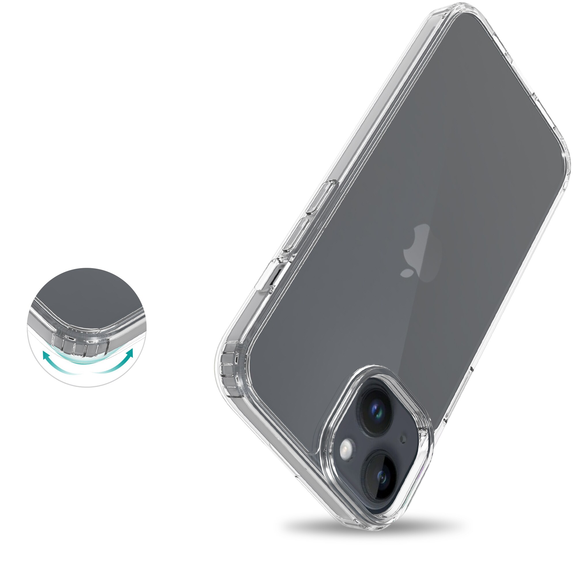 iPhone 14 Crystal Hybrid-cover, Gennemsigtig