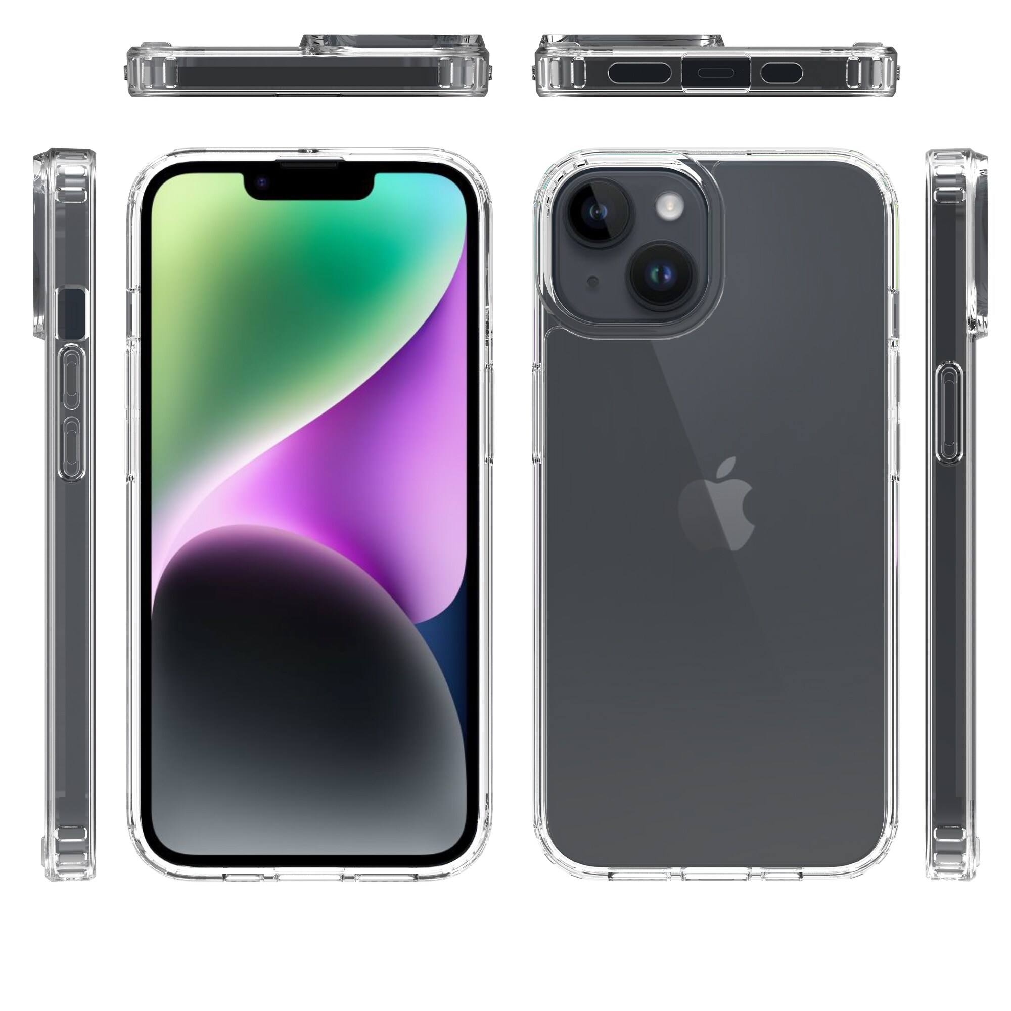 iPhone 14 Crystal Hybrid-cover, Gennemsigtig