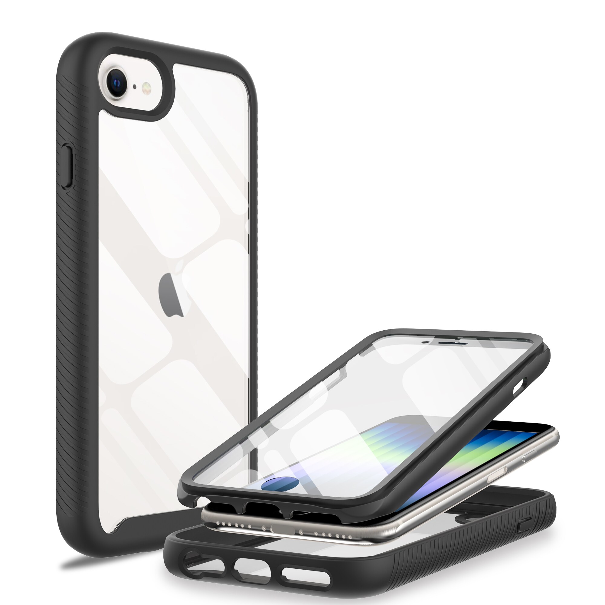 iPhone SE 2022 Mobilcover Full Protection, Sort
