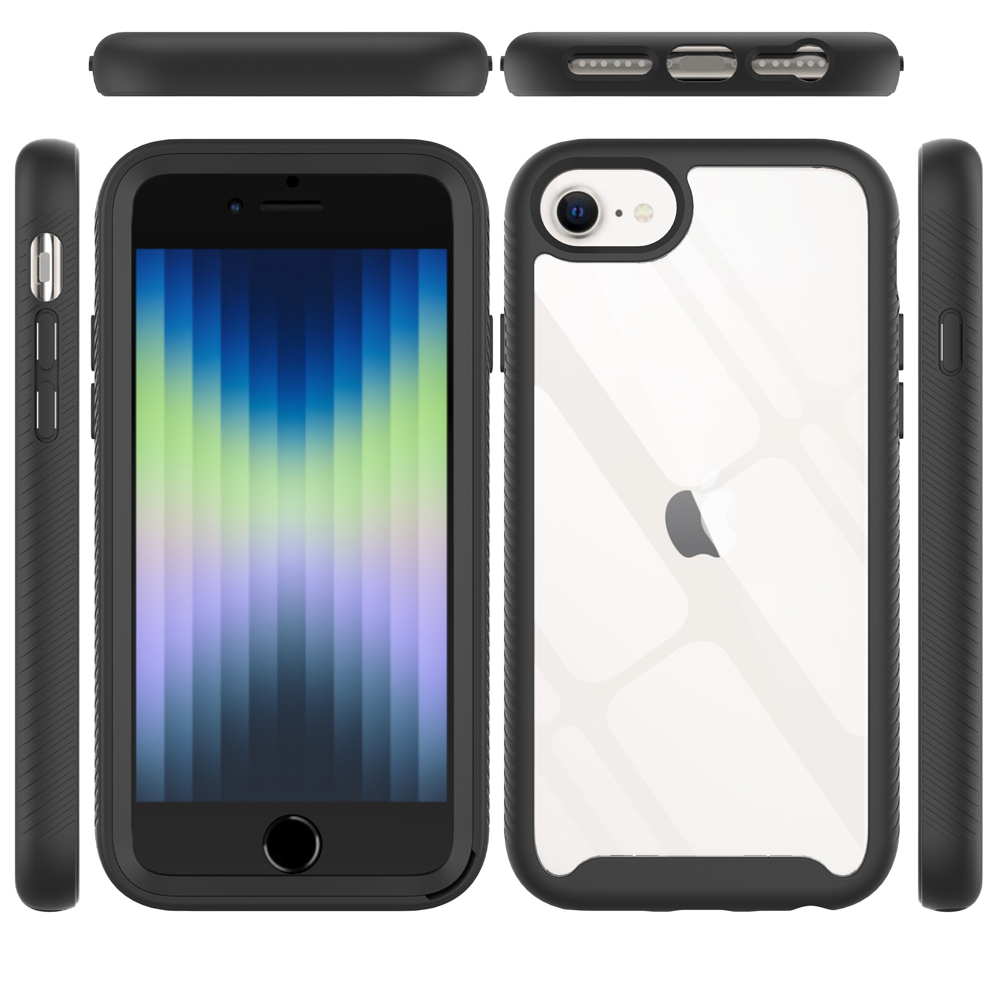 iPhone SE 2022 Mobilcover Full Protection, Sort