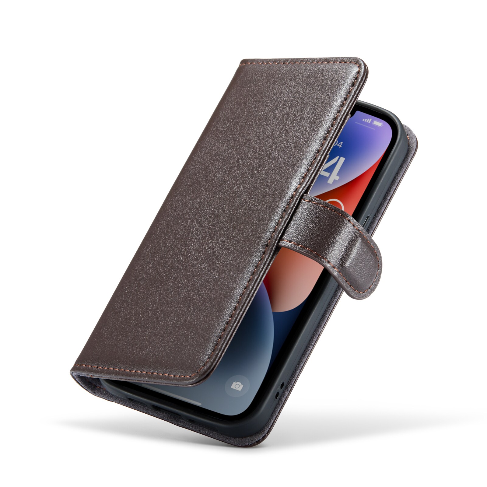 iPhone 13 Pungetui i ægte læder, Brun
