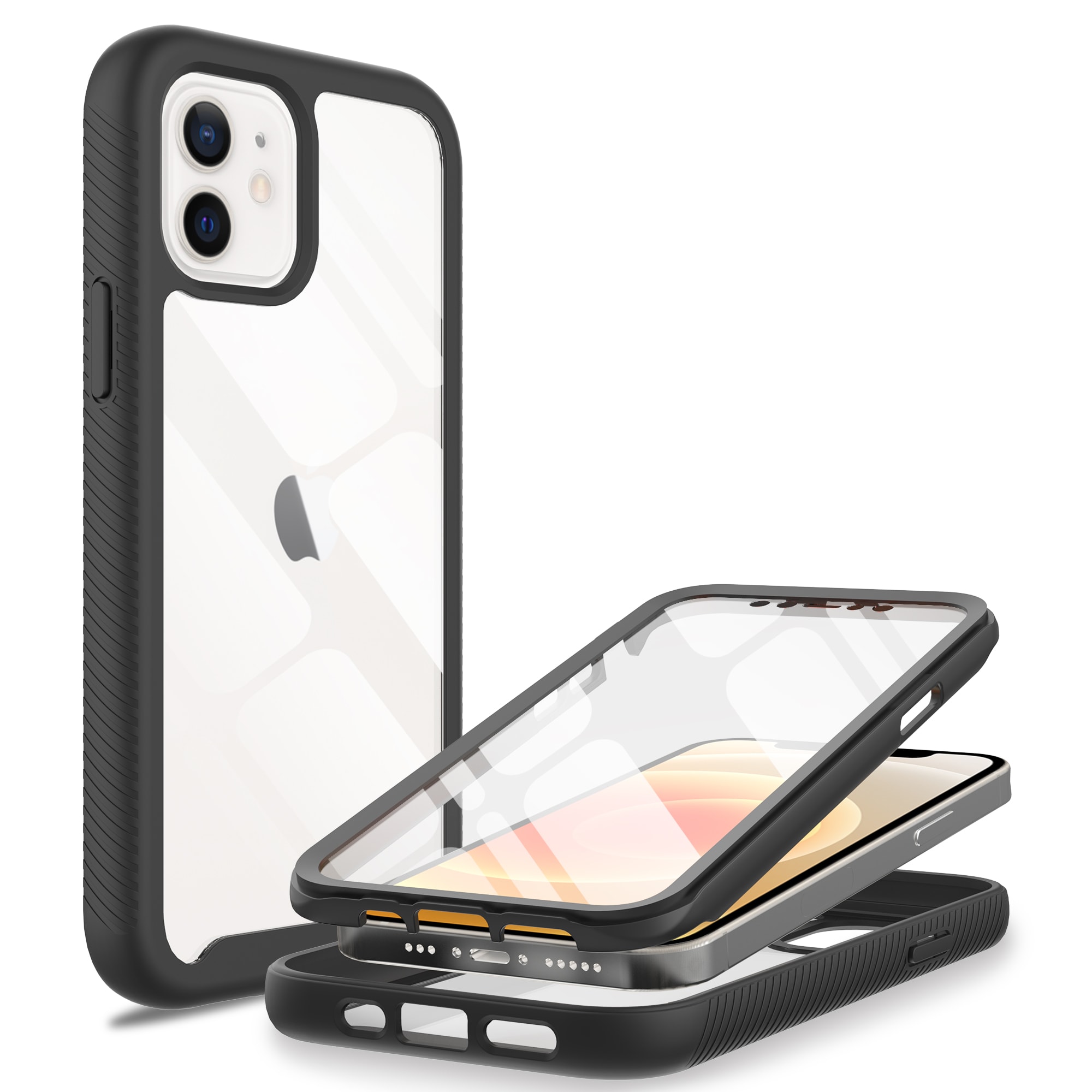 iPhone 12/iPhone 12 Pro Mobilcover Full Protection, Sort
