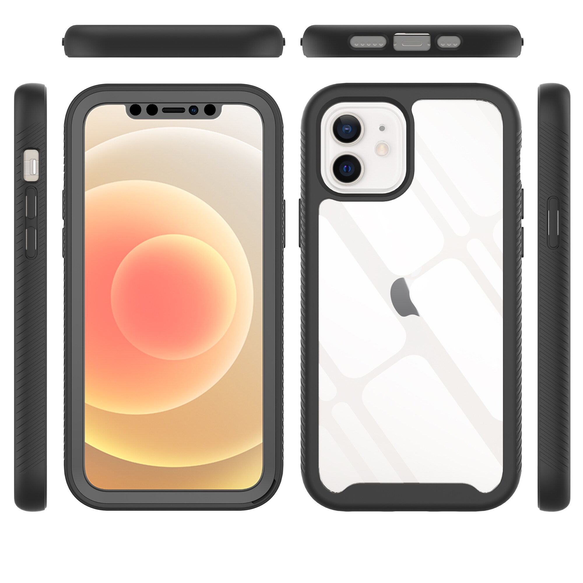 iPhone 12/iPhone 12 Pro Mobilcover Full Protection, Sort