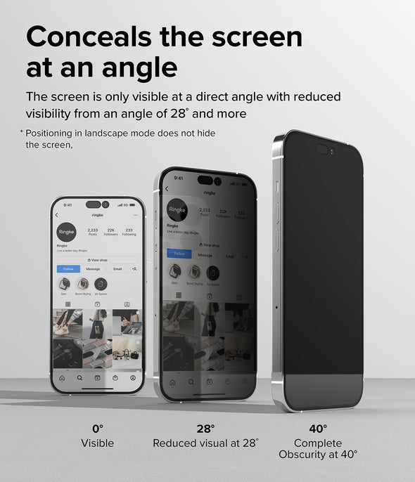 iPhone 14 Pro Max Anti-spy skærmbeskytter i glas med monteringsværktøj