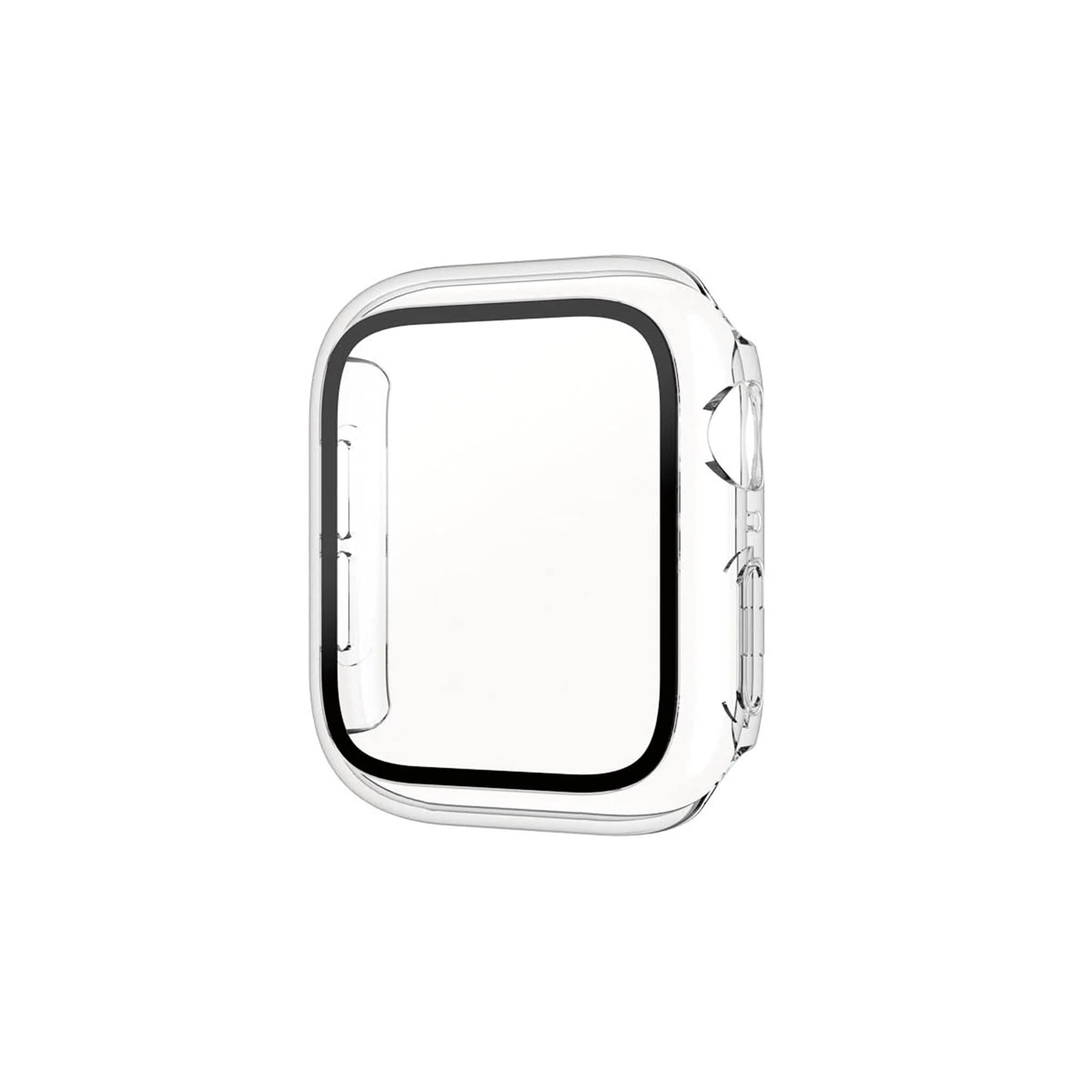 Apple Watch Series 4-6 44mm Heldækkende cover med skærmbeskytter, Gennemsigtig