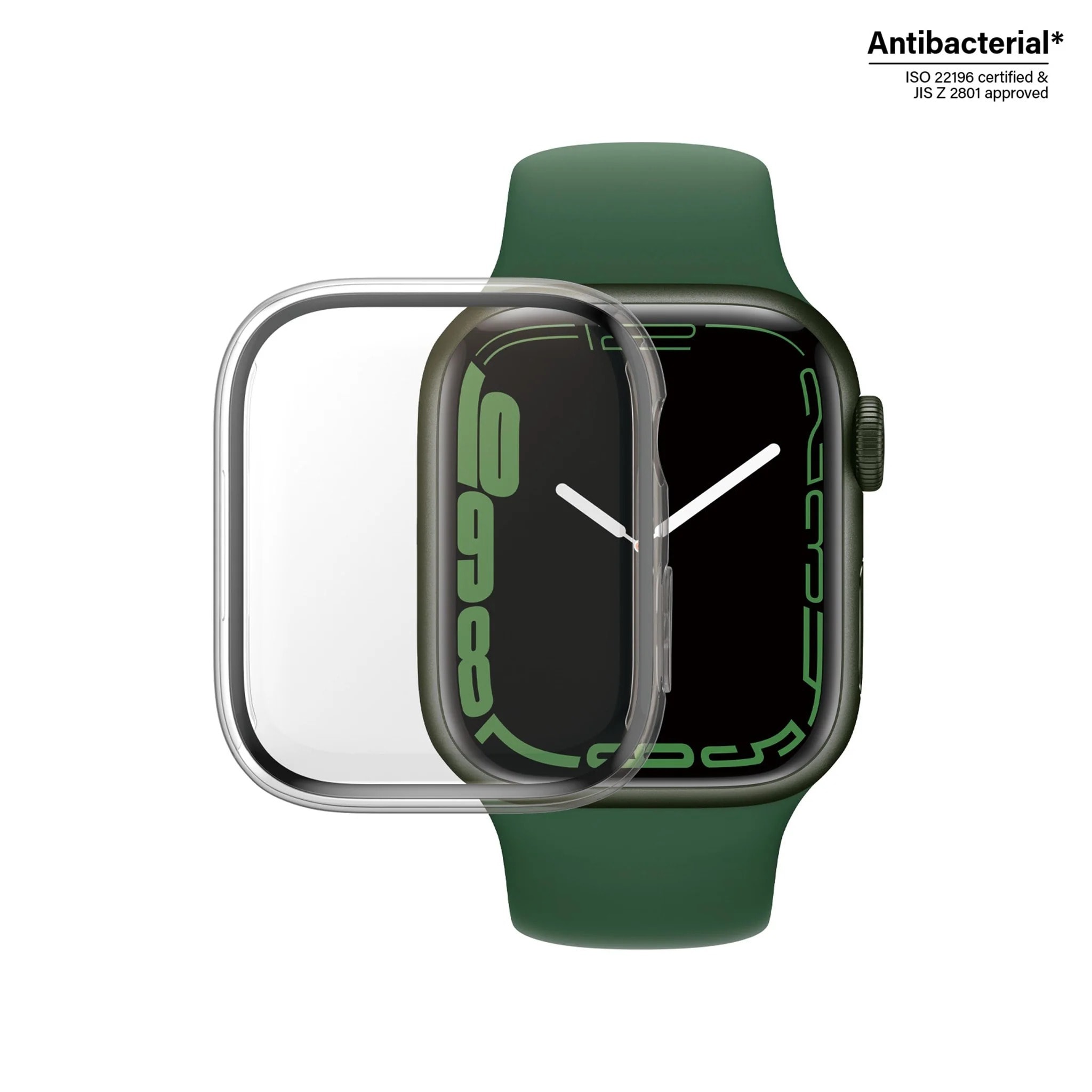 Apple Watch Series 7 41mm Heldækkende cover med skærmbeskytter, Gennemsigtig