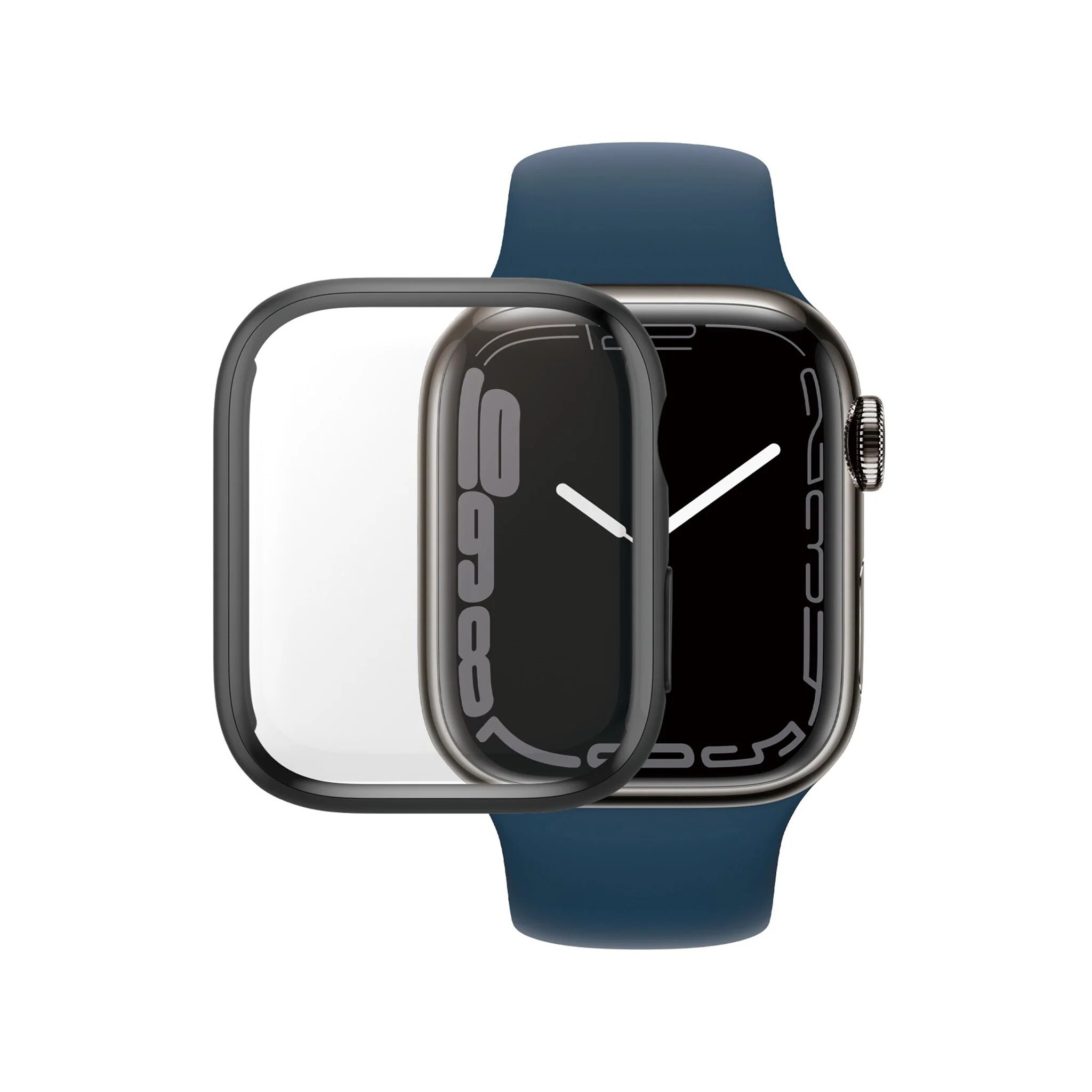 Apple Watch Series 8 45mm Heldækkende cover med skærmbeskytter, Sort