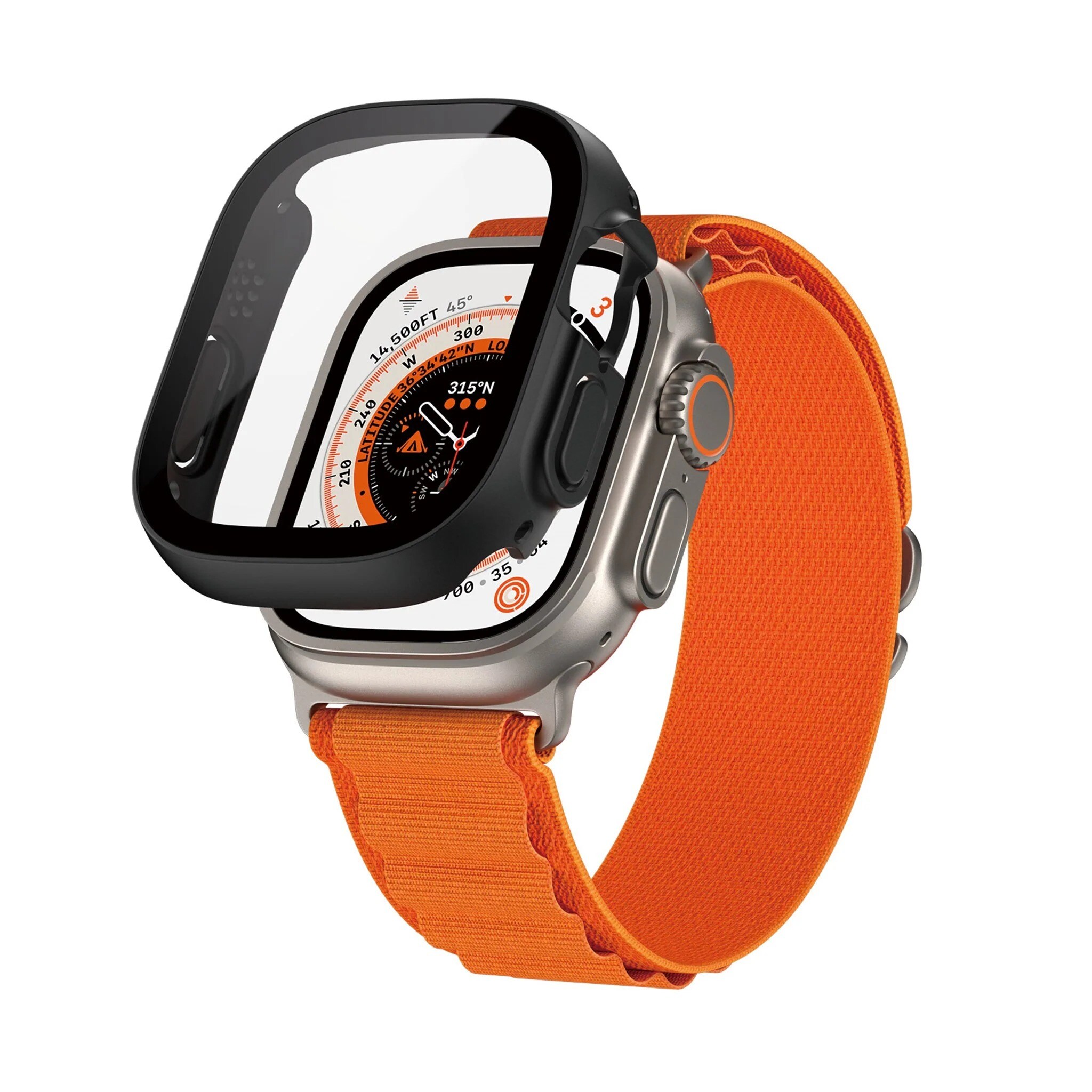 Apple Watch Ultra 49mm 3rd Gen Heldækkende cover med skærmbeskytter, Sort