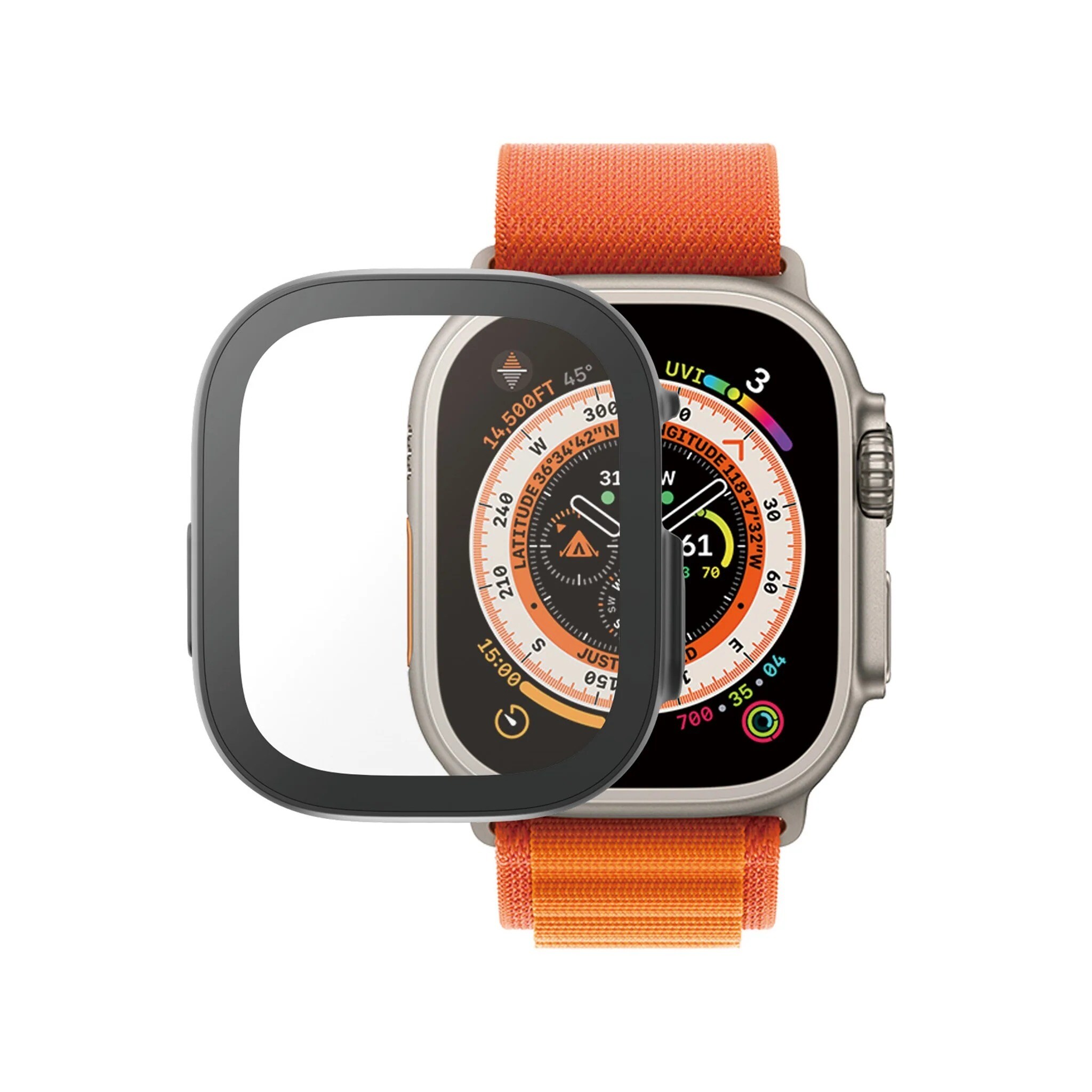 Apple Watch Ultra 49mm 3rd Gen Heldækkende cover med skærmbeskytter, Sort