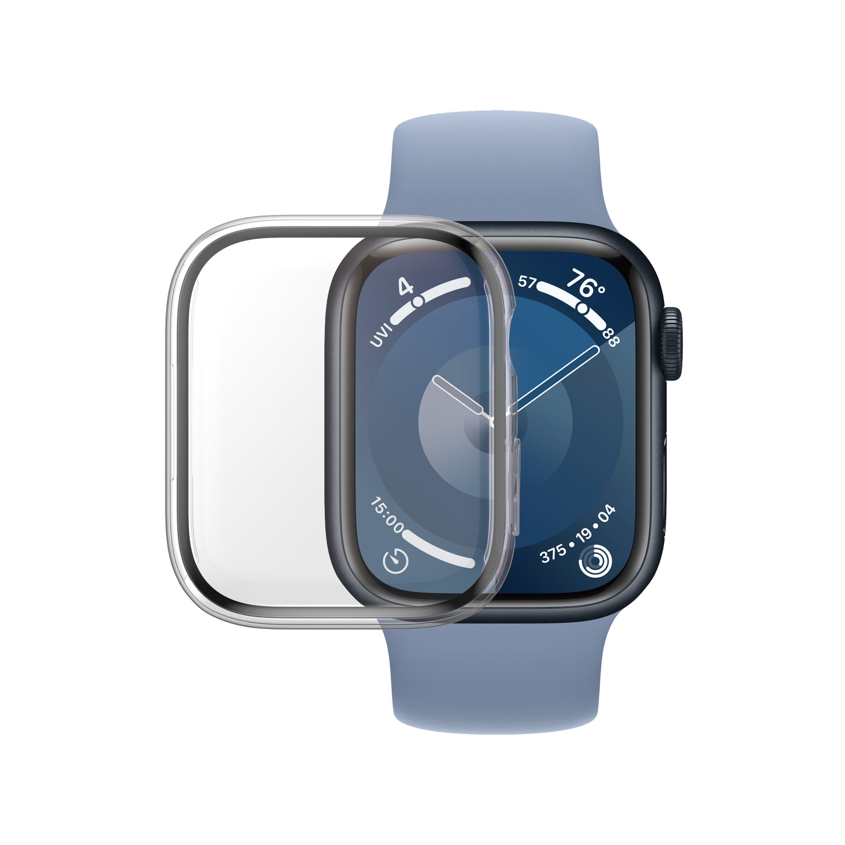Apple Watch Series 9 41mm Fuldendt cover med skærmbeskytter D3O, Gennemsigtig