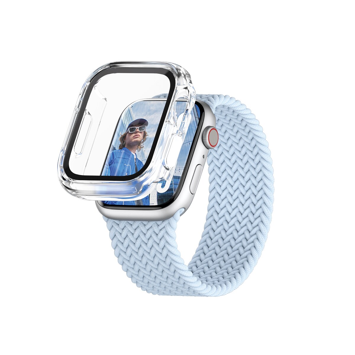 Apple Watch Series 10 46mm Slankt heldækkende cover med skærmbeskytter, Gennemsigtig