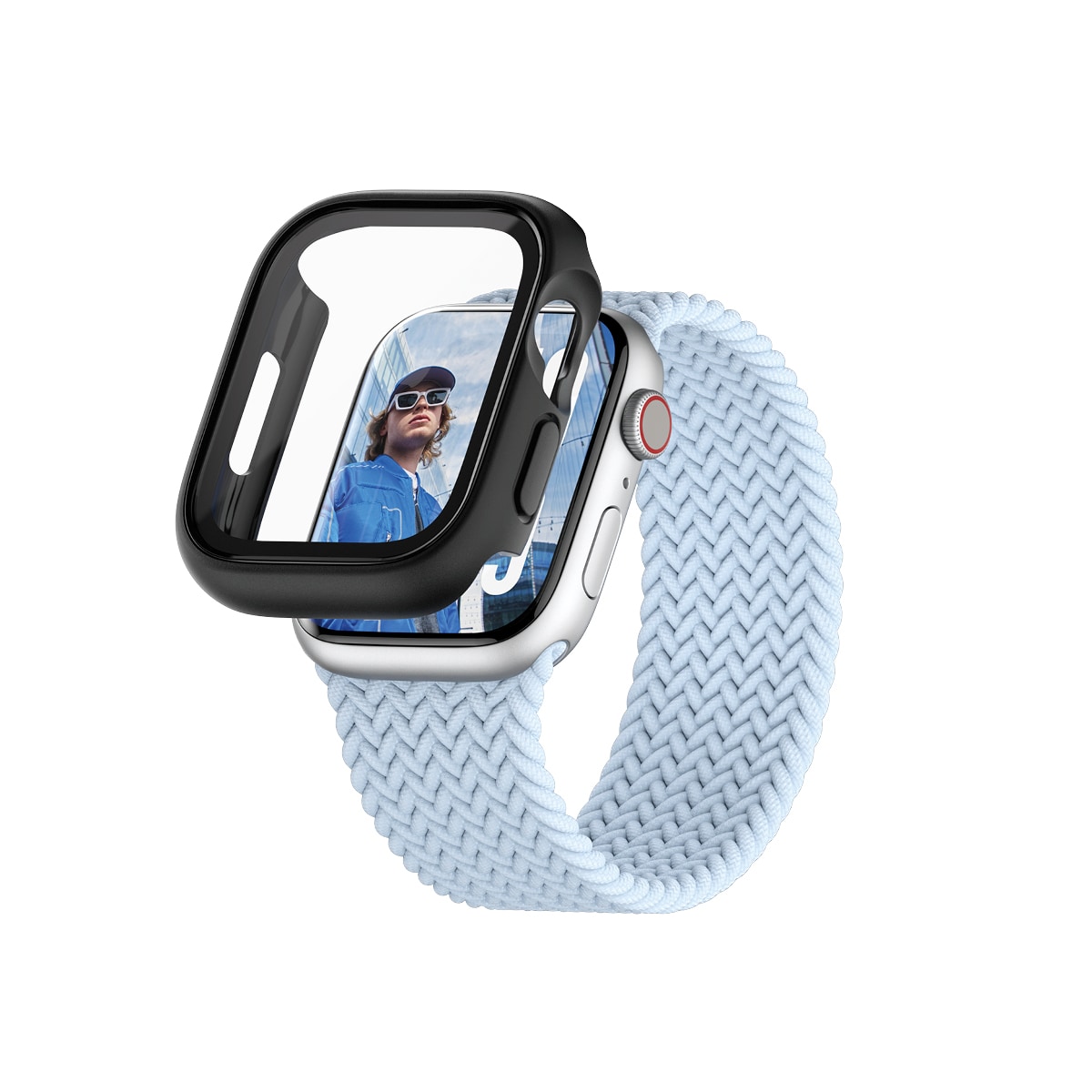 Apple Watch Series 10 42mm Slankt heldækkende cover med skærmbeskytter, Sort