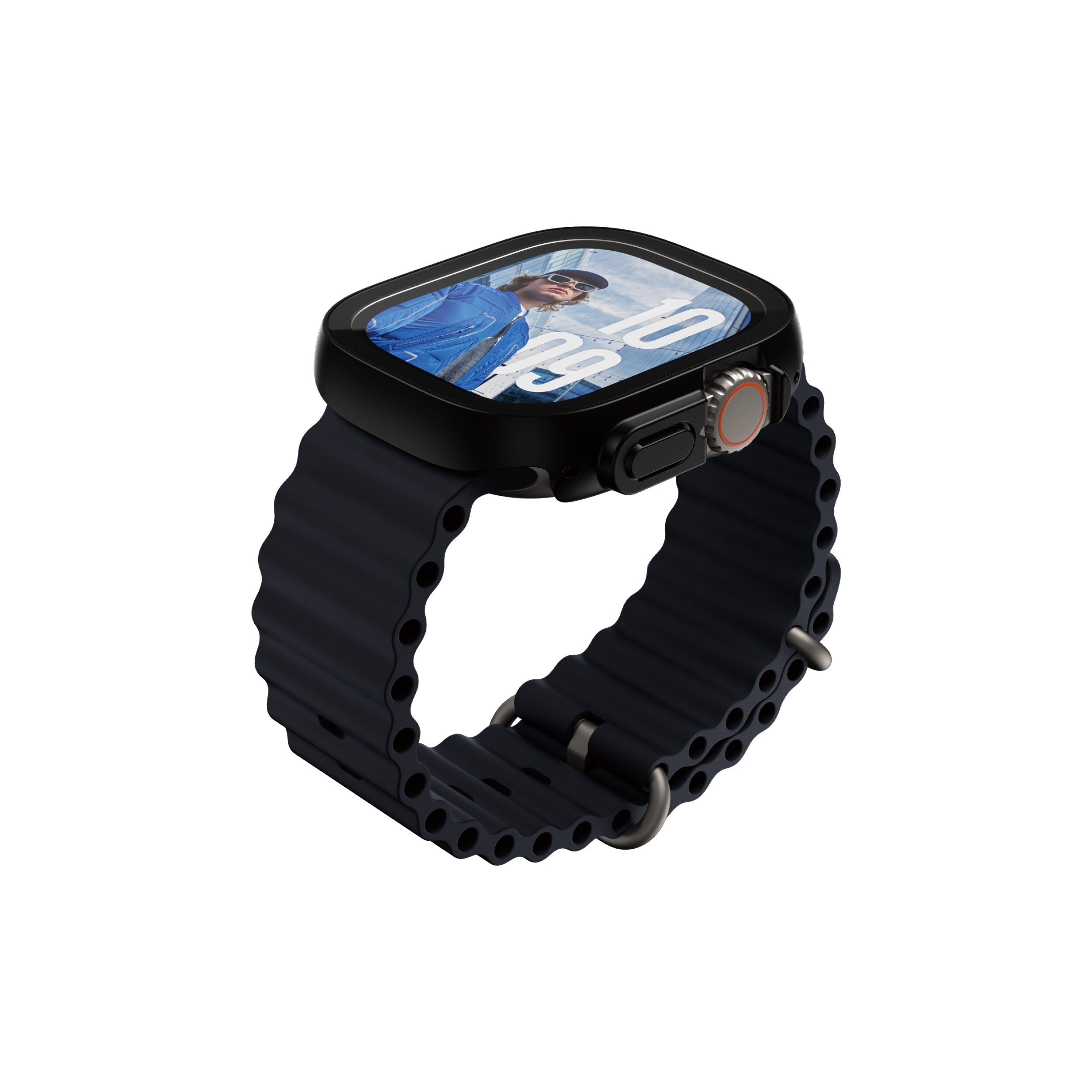 Apple Watch Ultra 49mm 1st Gen Slankt heldækkende cover med skærmbeskytter, Sort