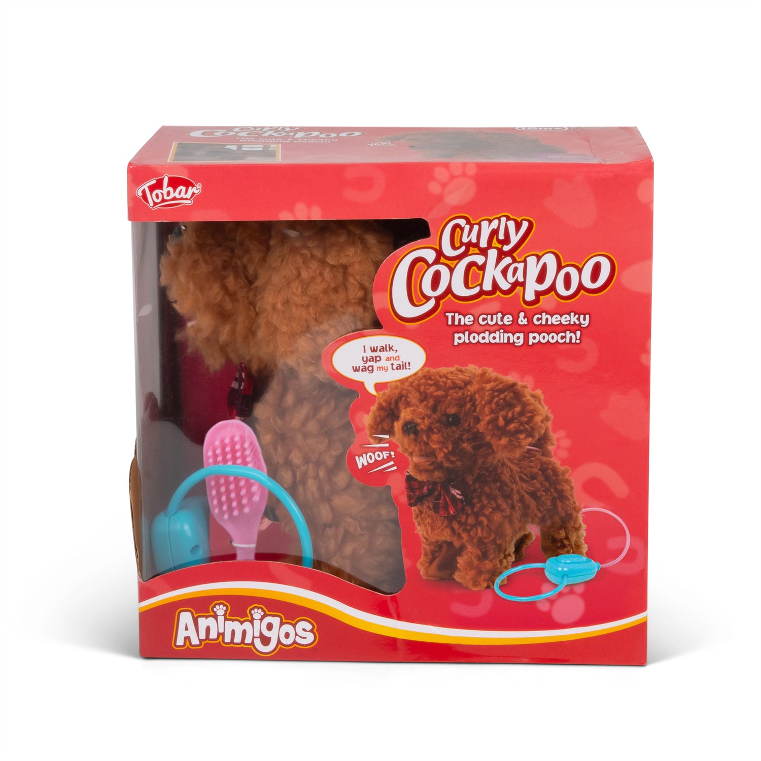 Curly Cockapoo gående hund med lyd