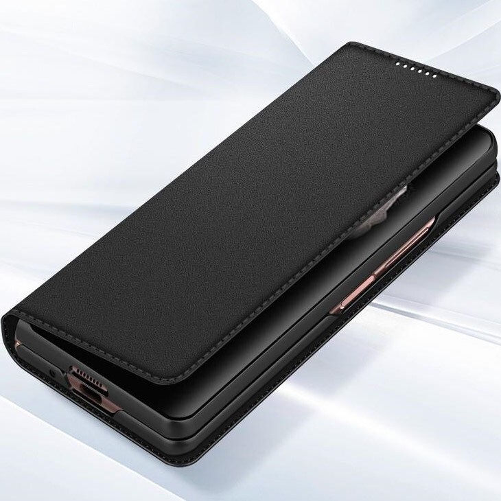 Samsung Galaxy Z Fold 5 Pungetui i ægte læder, Sort