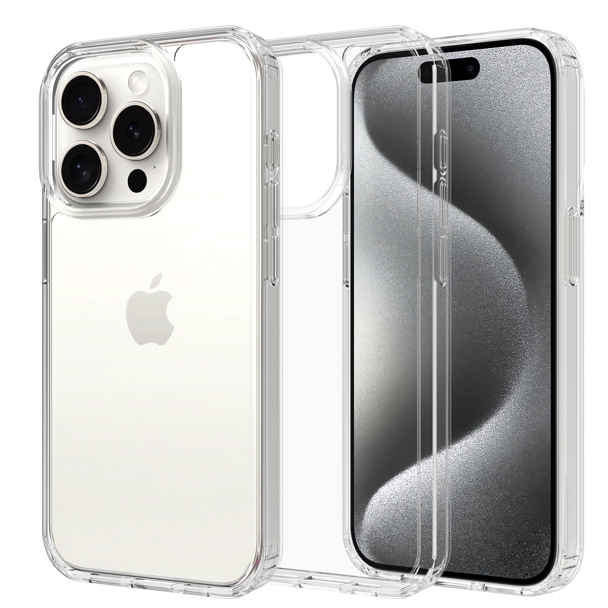 iPhone 15 Pro Crystal Hybrid-cover, Gennemsigtig