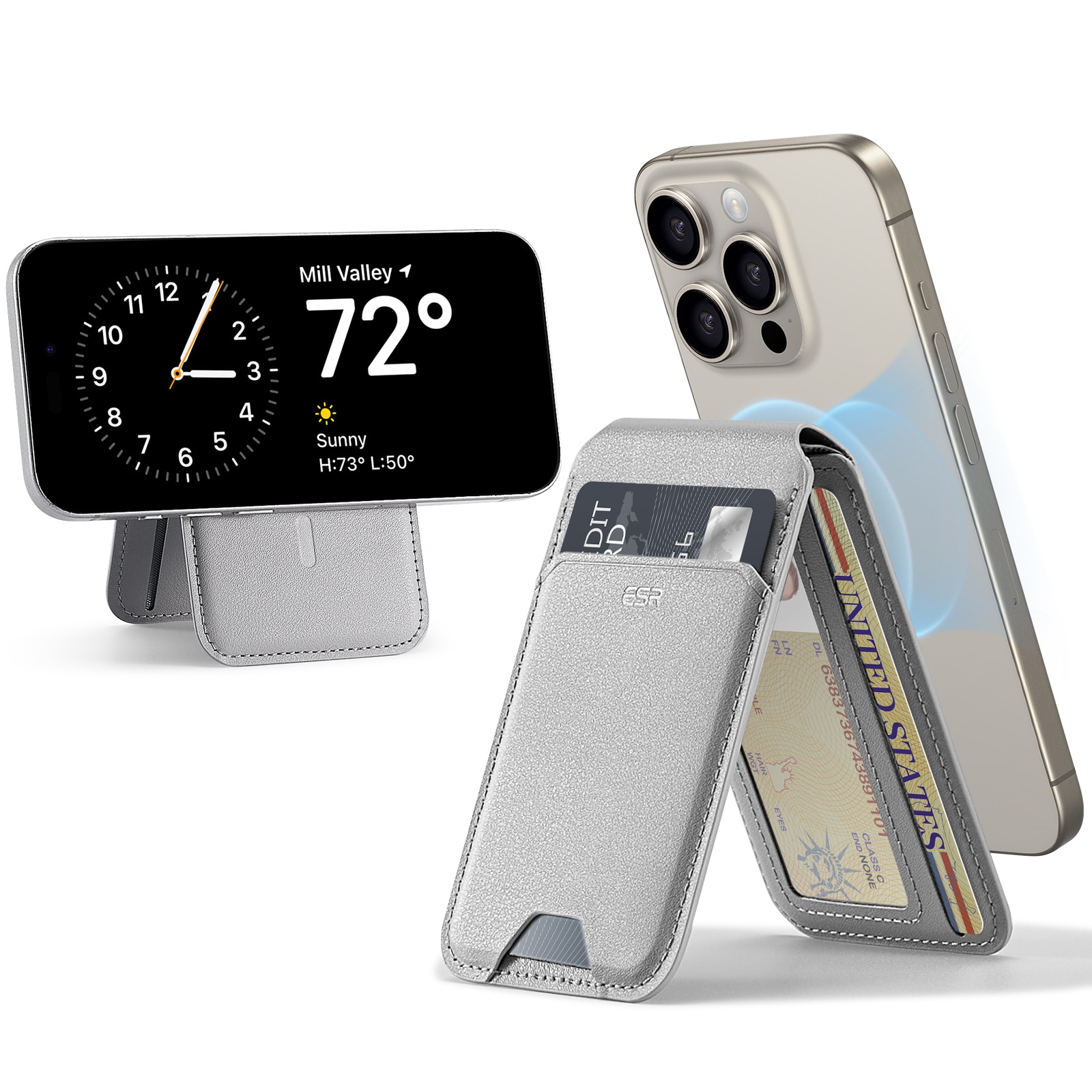 HaloLock MagSafe kortholder med stativ, Light Tan