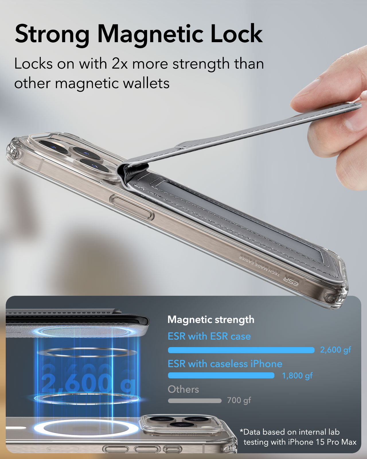 HaloLock MagSafe kortholder med stativ, Light Tan