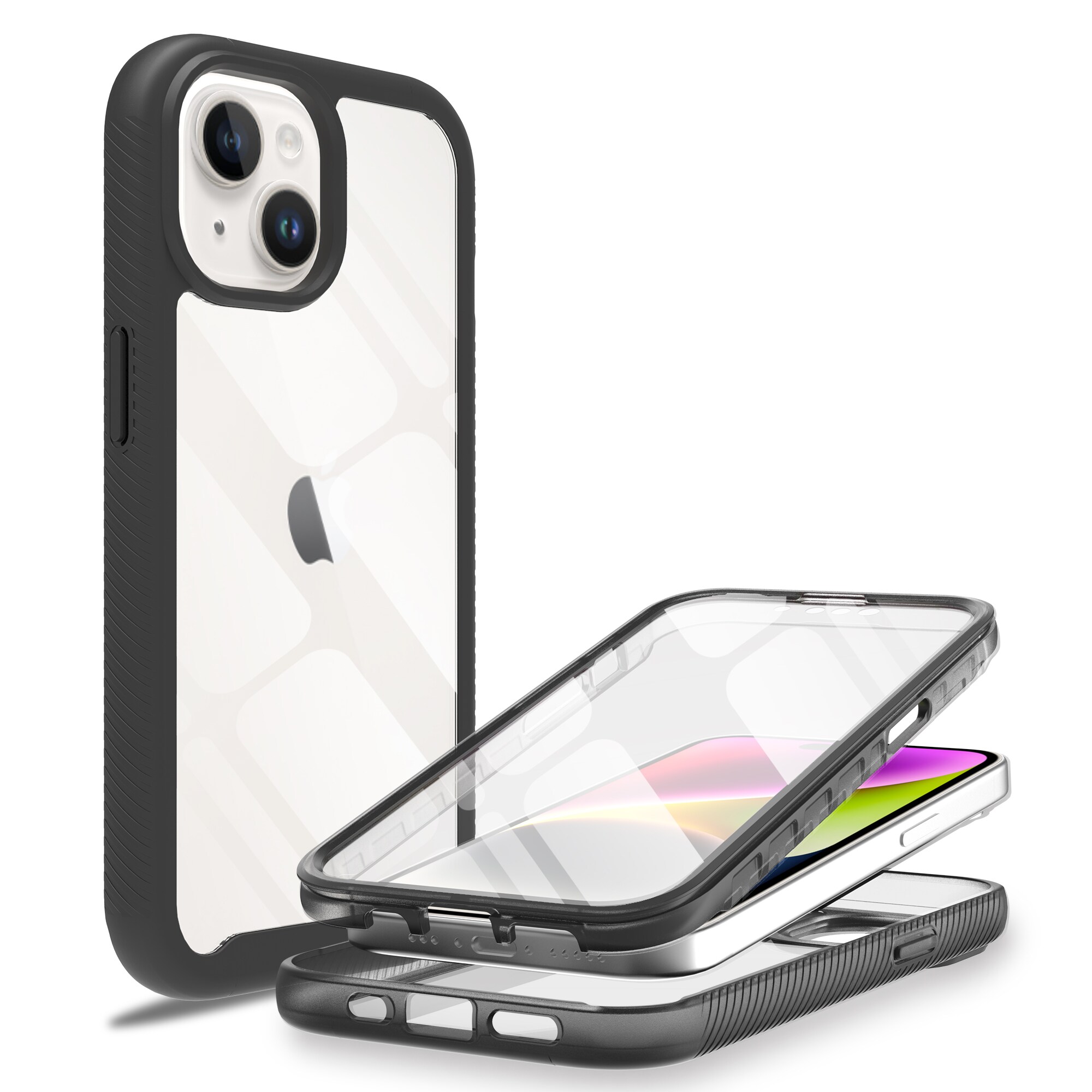 iPhone 15 Plus Mobilcover Full Protection, Sort
