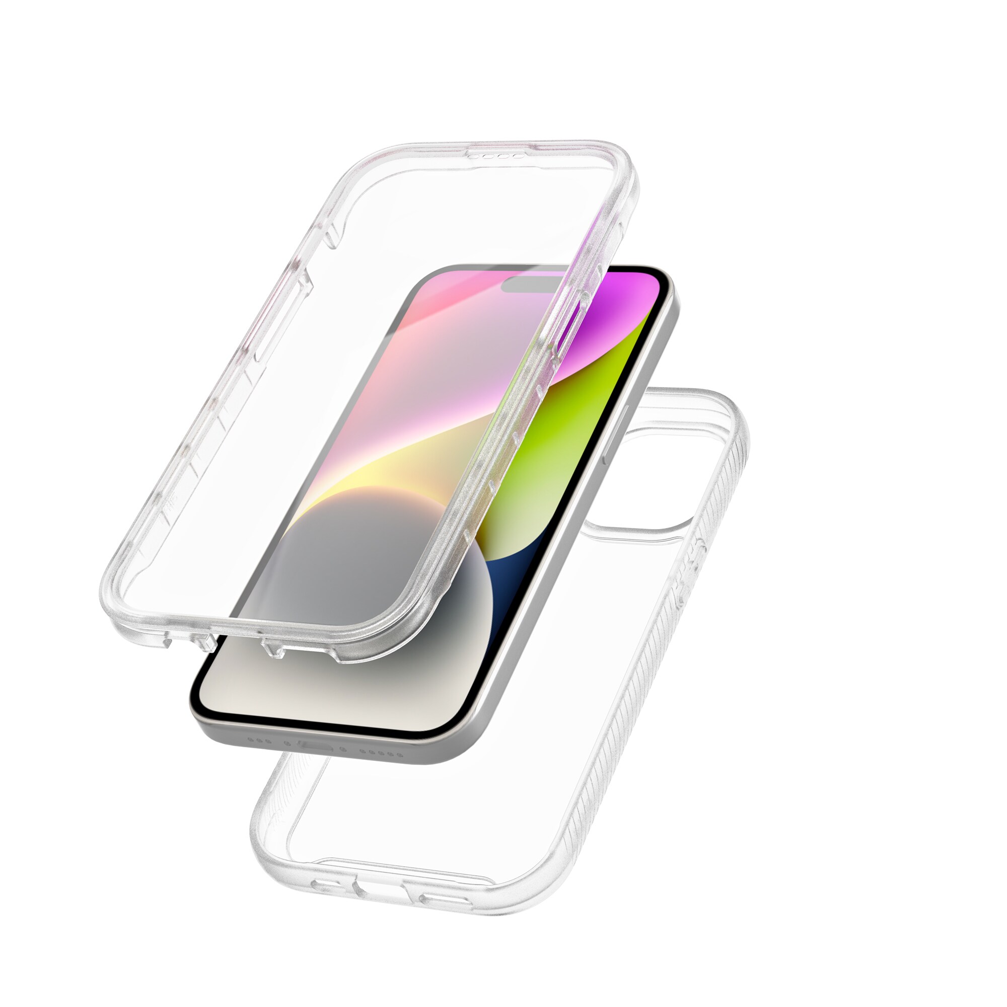 iPhone 15 Plus Mobilcover Full Protection, Gennemsigtig