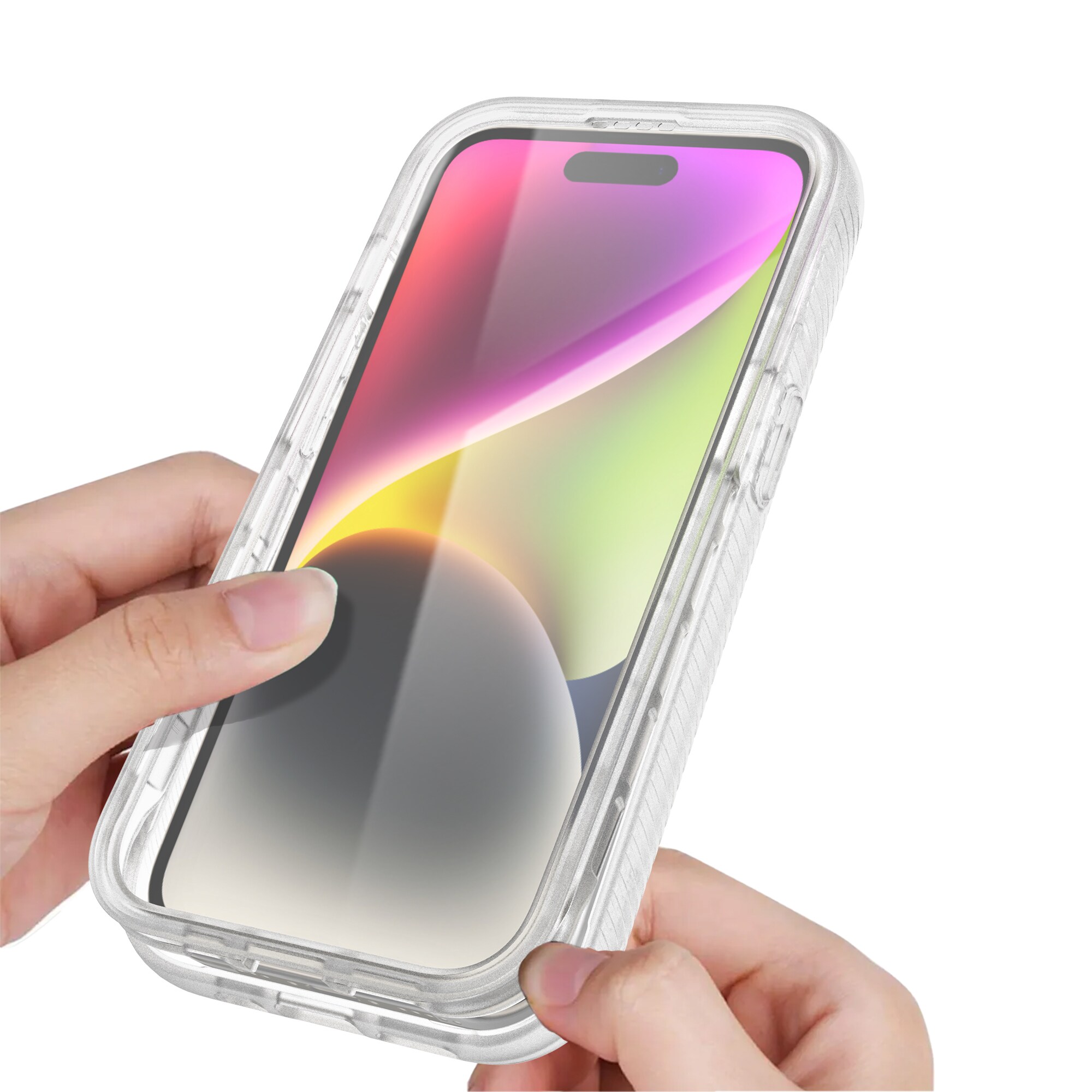 iPhone 15 Plus Mobilcover Full Protection, Gennemsigtig