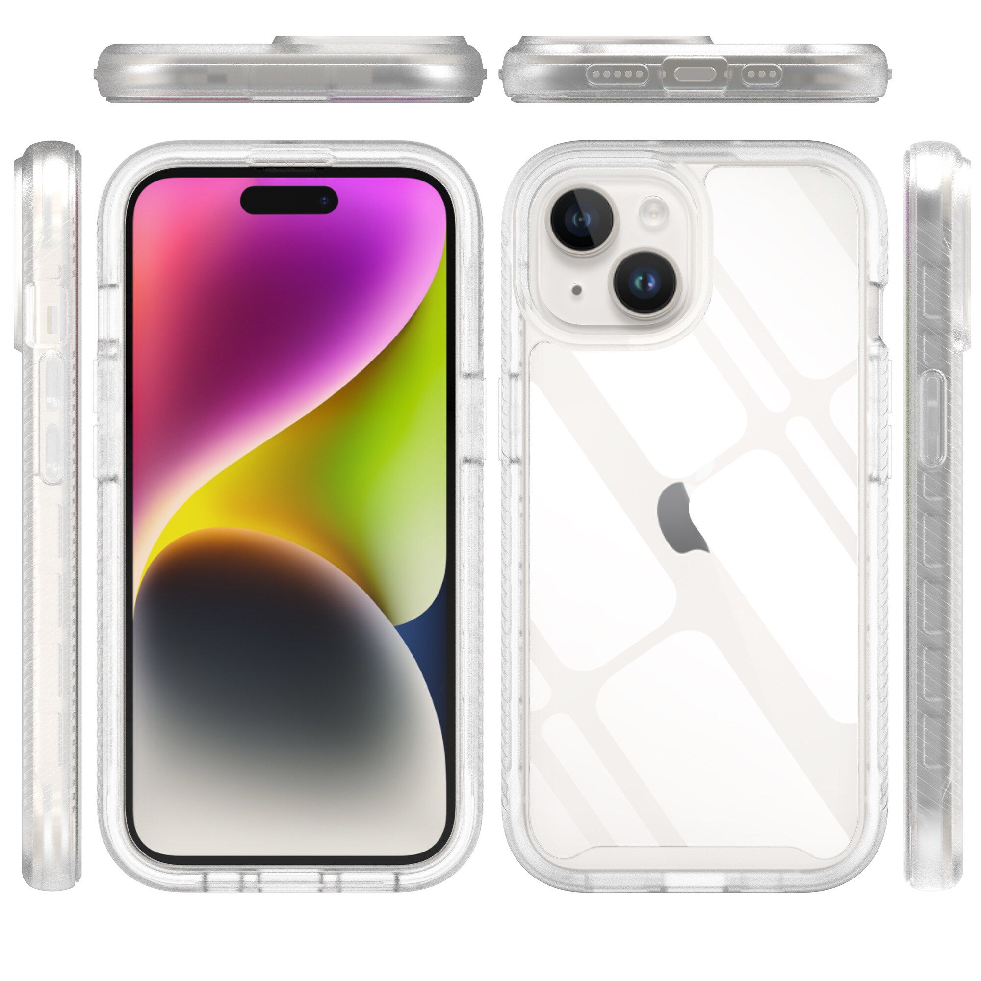 iPhone 15 Plus Mobilcover Full Protection, Gennemsigtig