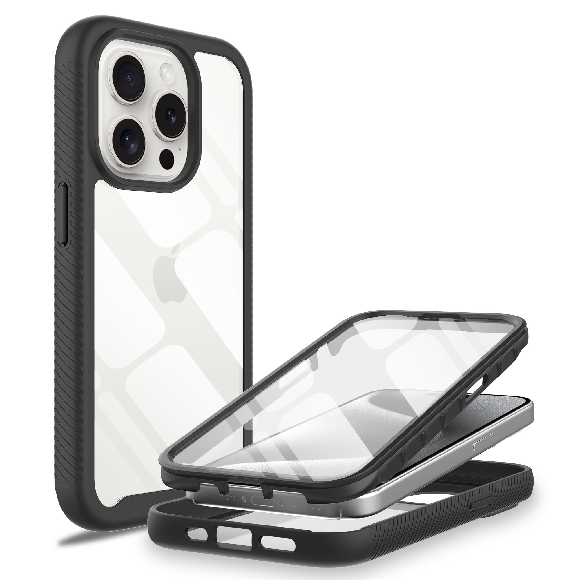 iPhone 15 Pro Max Mobilcover Full Protection, Sort
