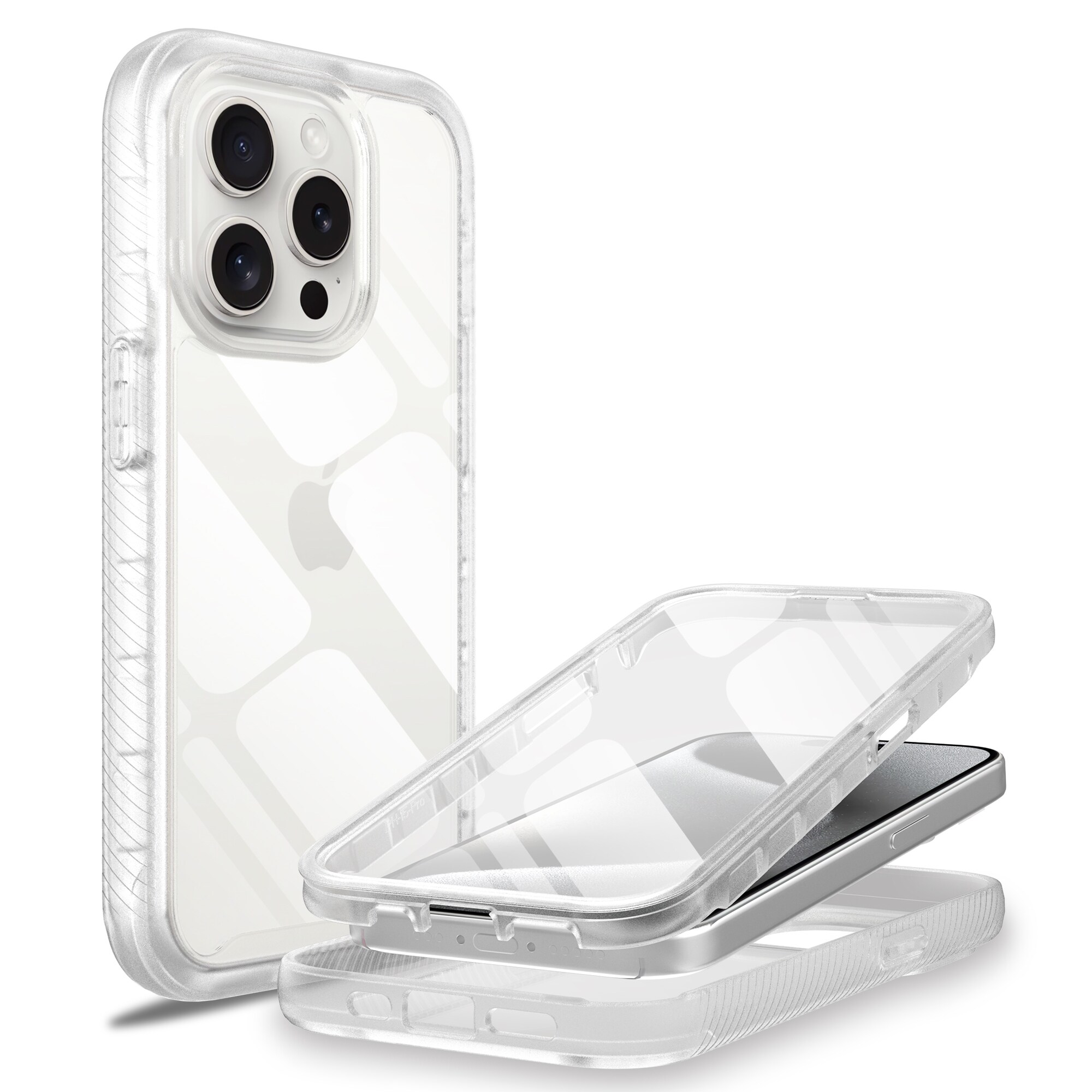iPhone 15 Pro Max Mobilcover Full Protection, Gennemsigtig