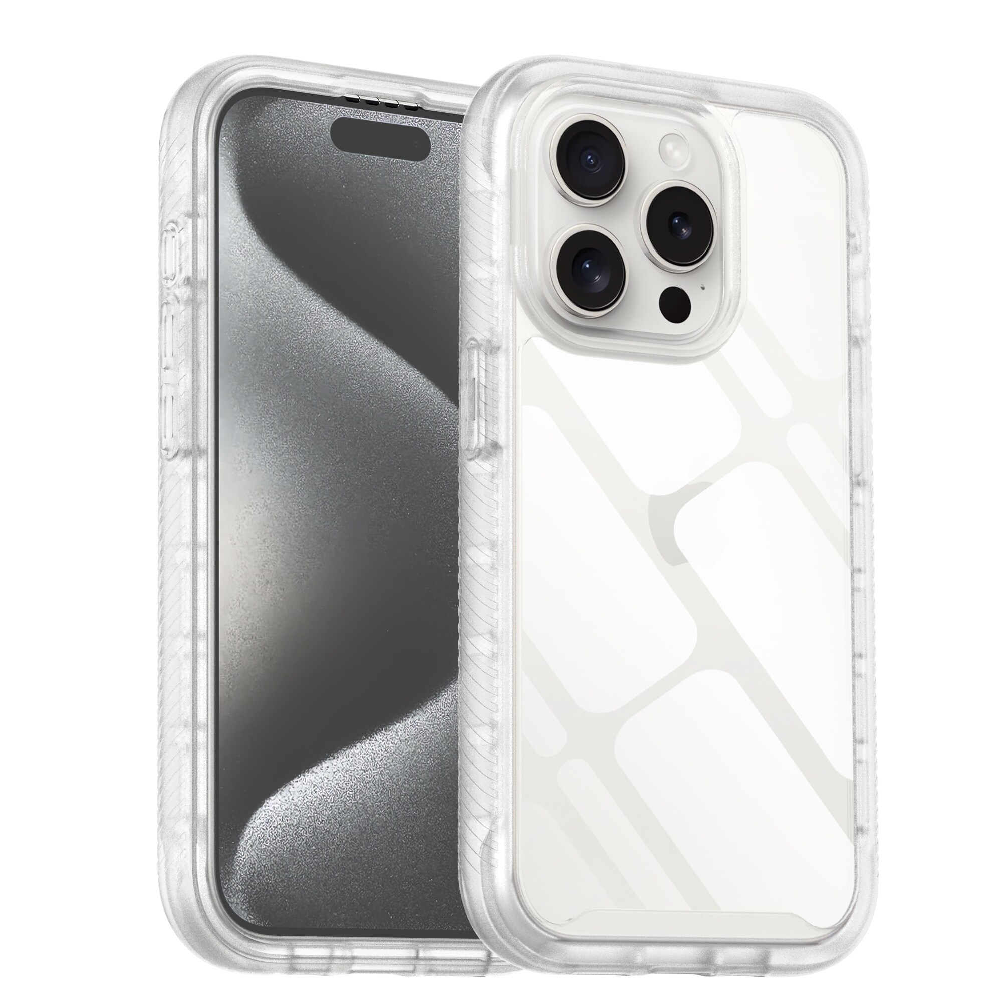 iPhone 15 Pro Mobilcover Full Protection, Gennemsigtig