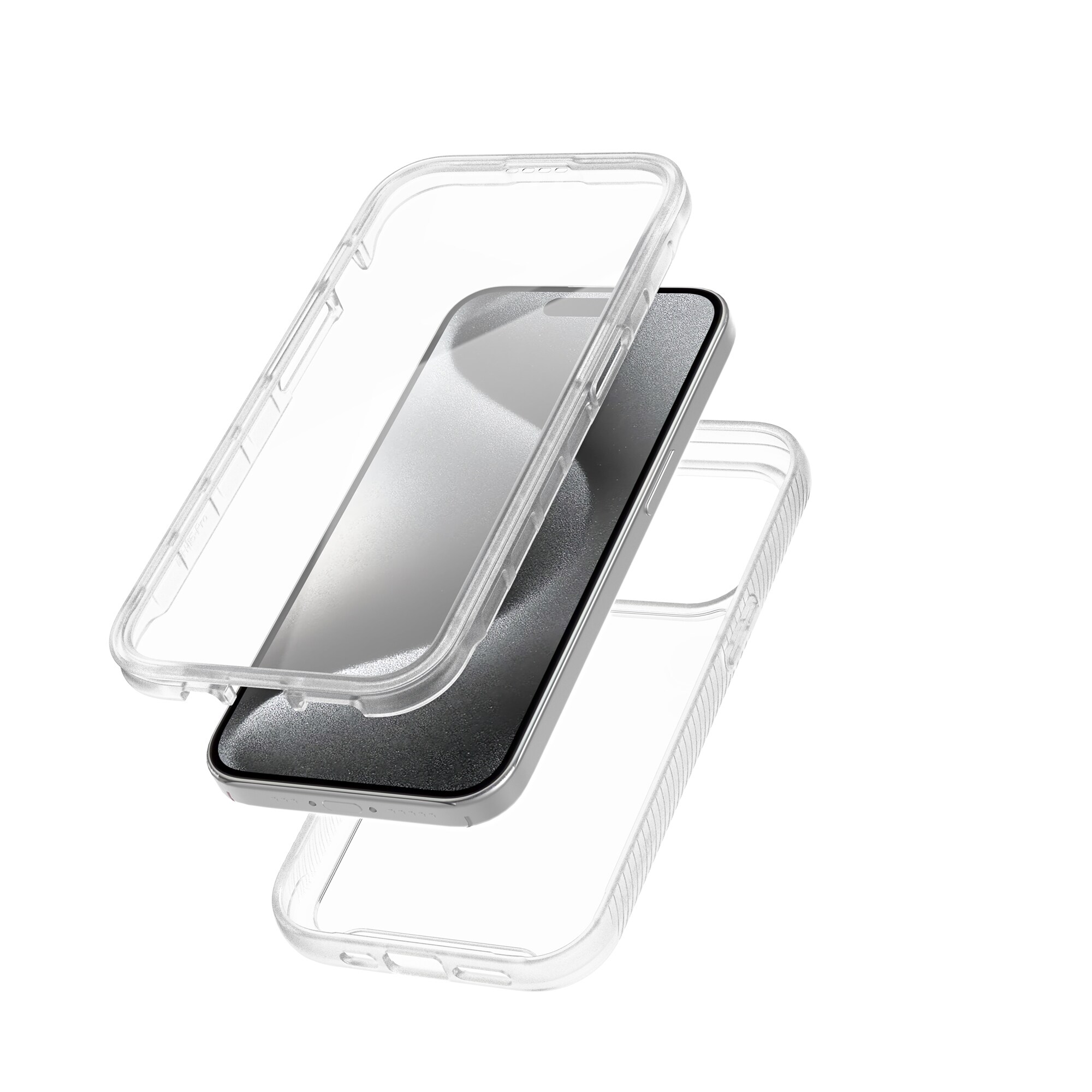 iPhone 15 Pro Mobilcover Full Protection, Gennemsigtig