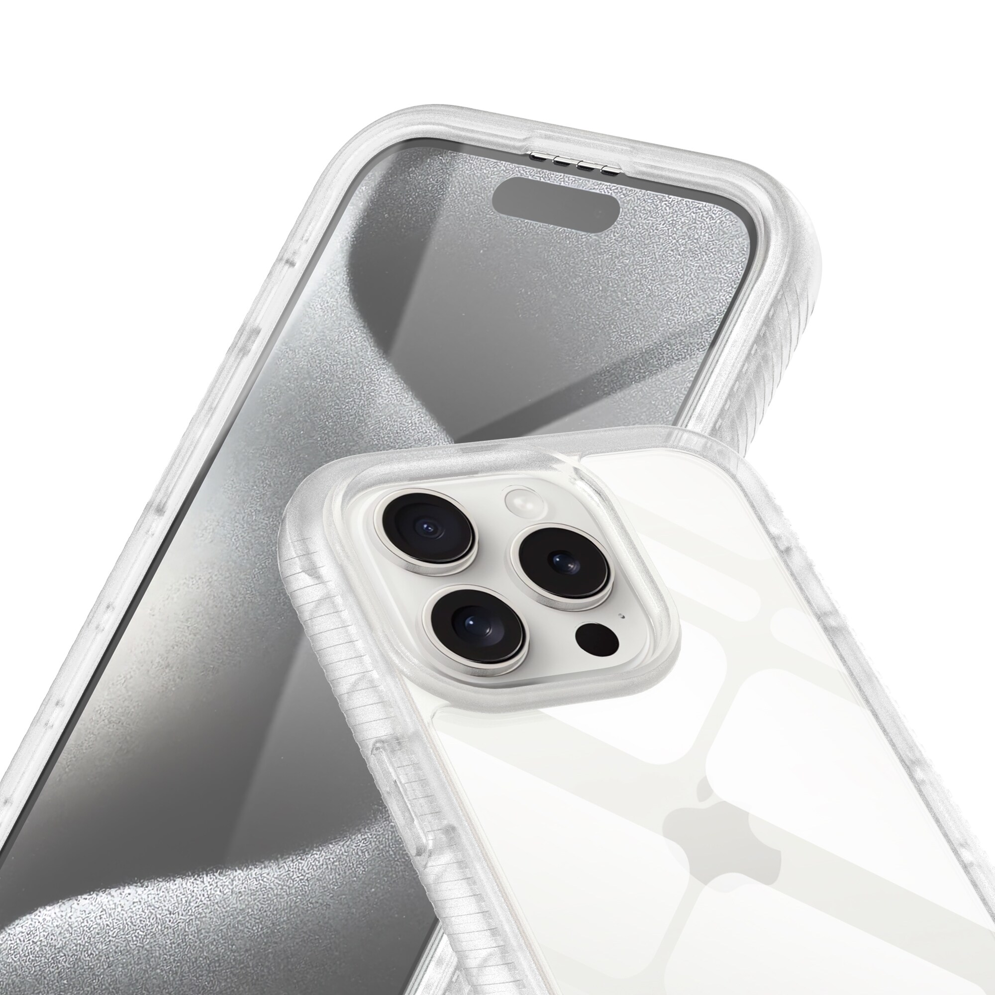 iPhone 15 Pro Mobilcover Full Protection, Gennemsigtig