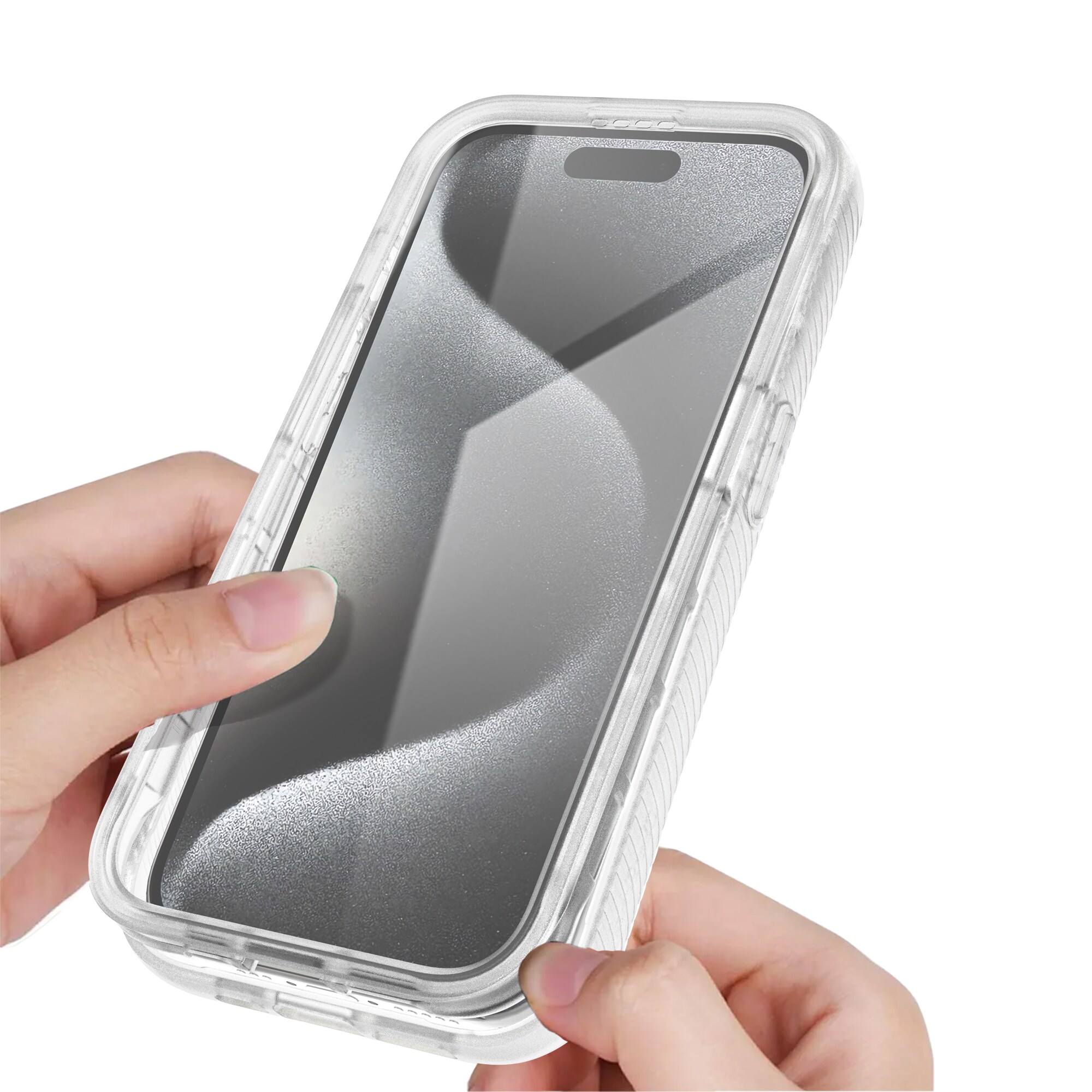 iPhone 15 Pro Mobilcover Full Protection, Gennemsigtig