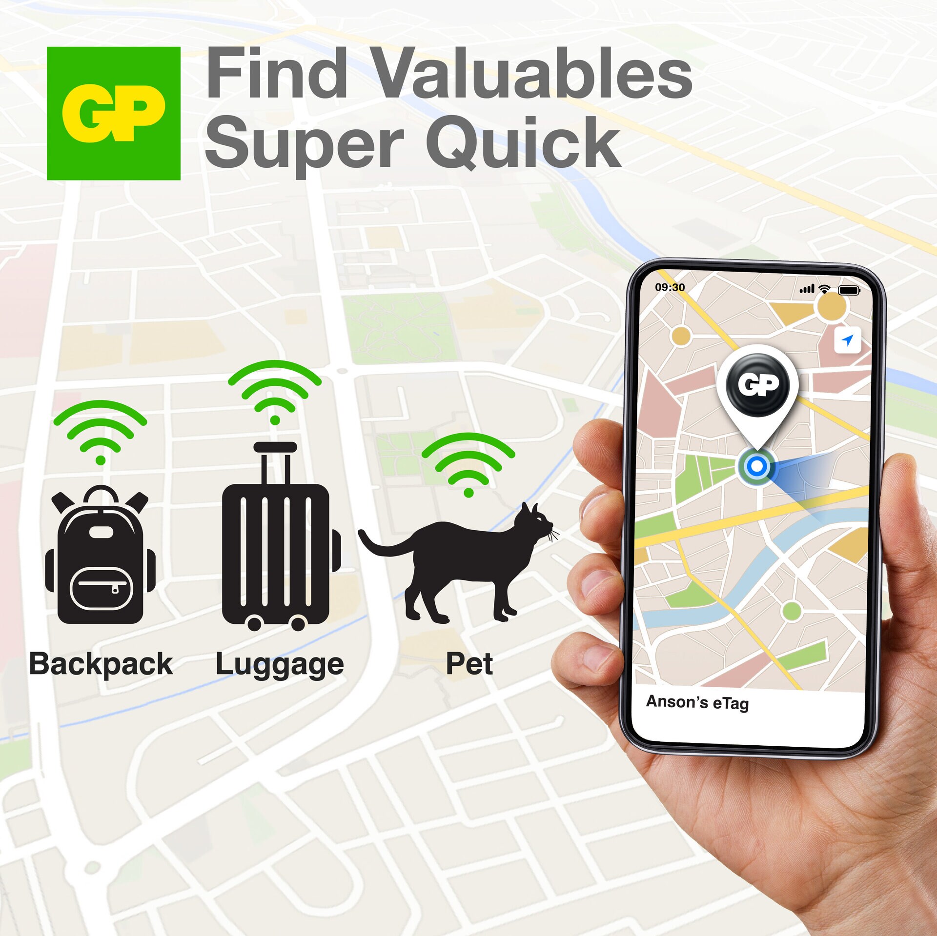 Smart Tracker eTag 1-pak, Sort