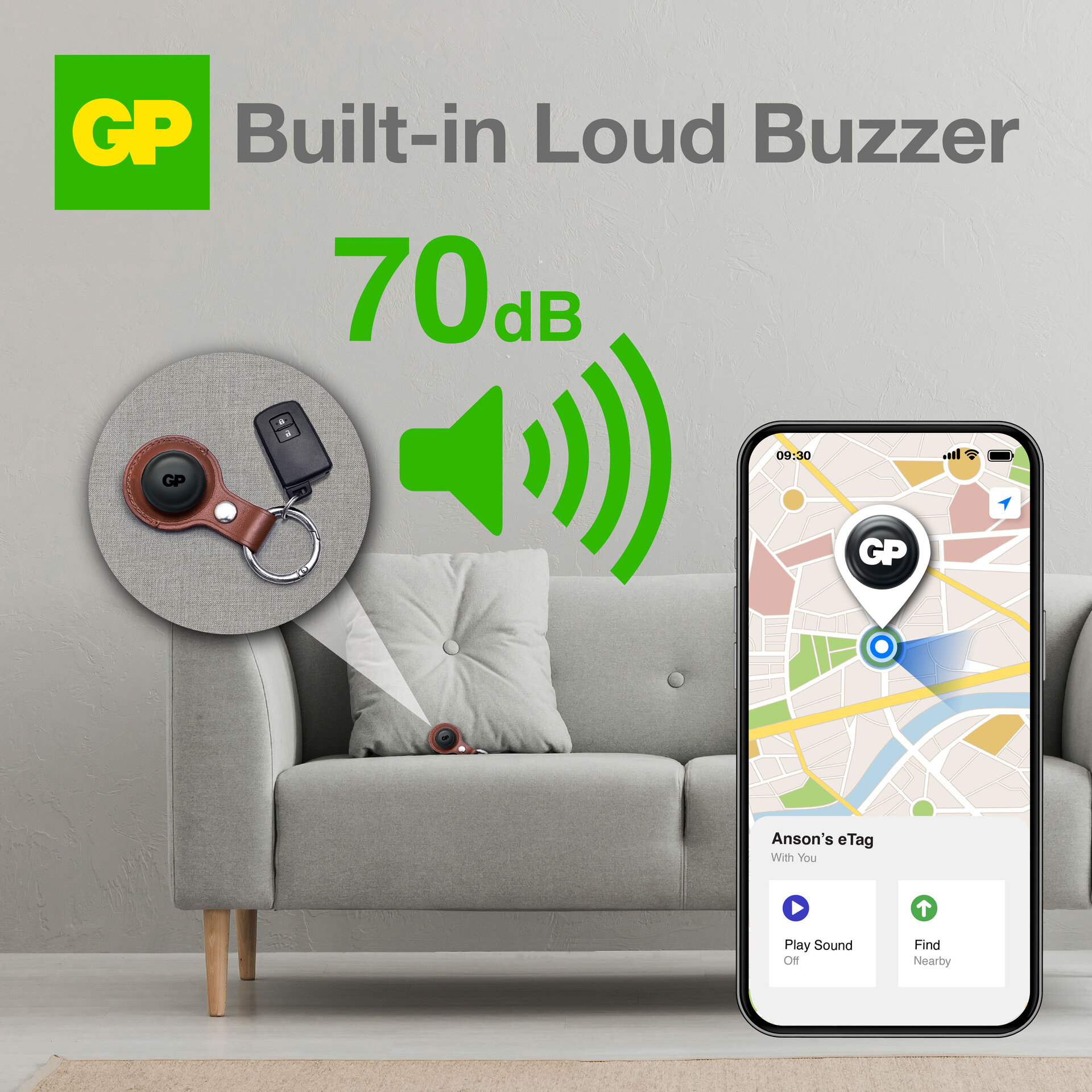 Smart Tracker eTag 1-pak, Sort
