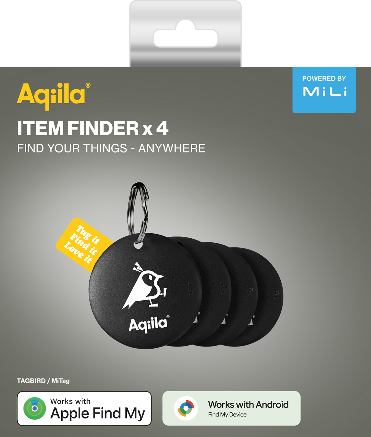 Tagbird Tracker Nøglering 4-pak, 