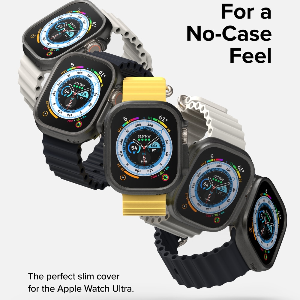 Apple Watch Ultra 49mm 3rd Gen Tyndt cover (2-pak), Titanium Black & Clear