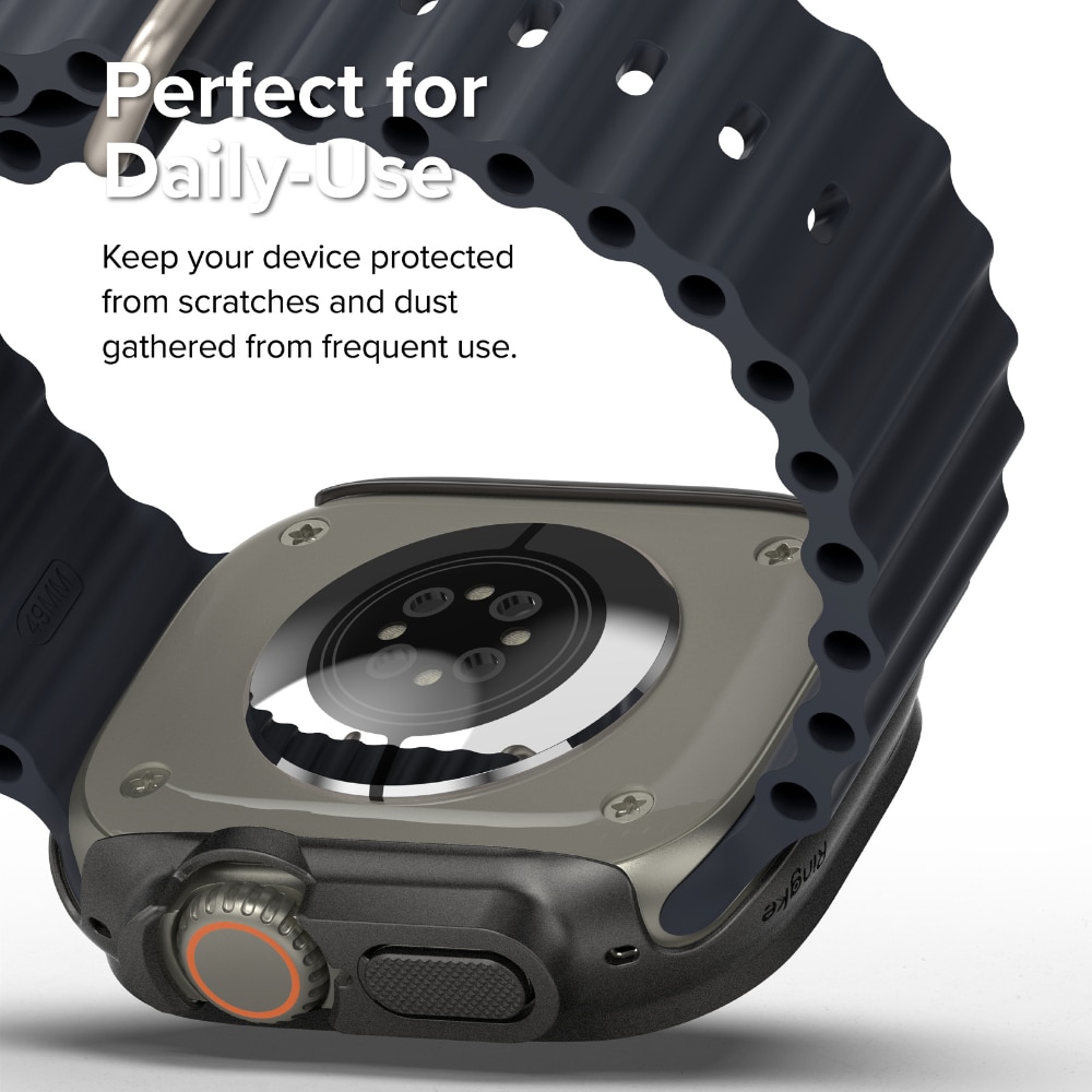 Apple Watch Ultra 49mm 3rd Gen Tyndt cover (2-pak), Titanium Black & Clear