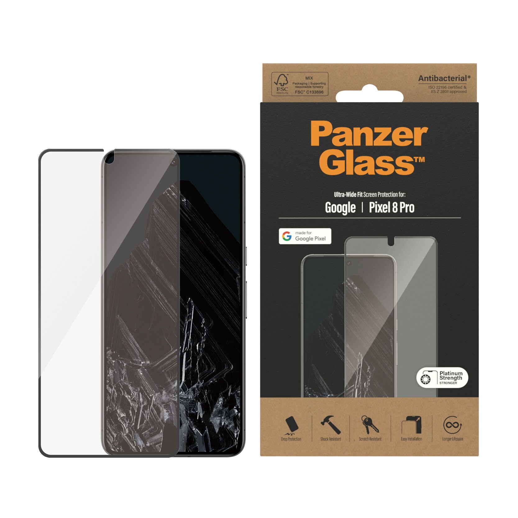 Google Pixel 8 Pro Skærmbeskytter med monteringsramme - Ultra Wide Fit