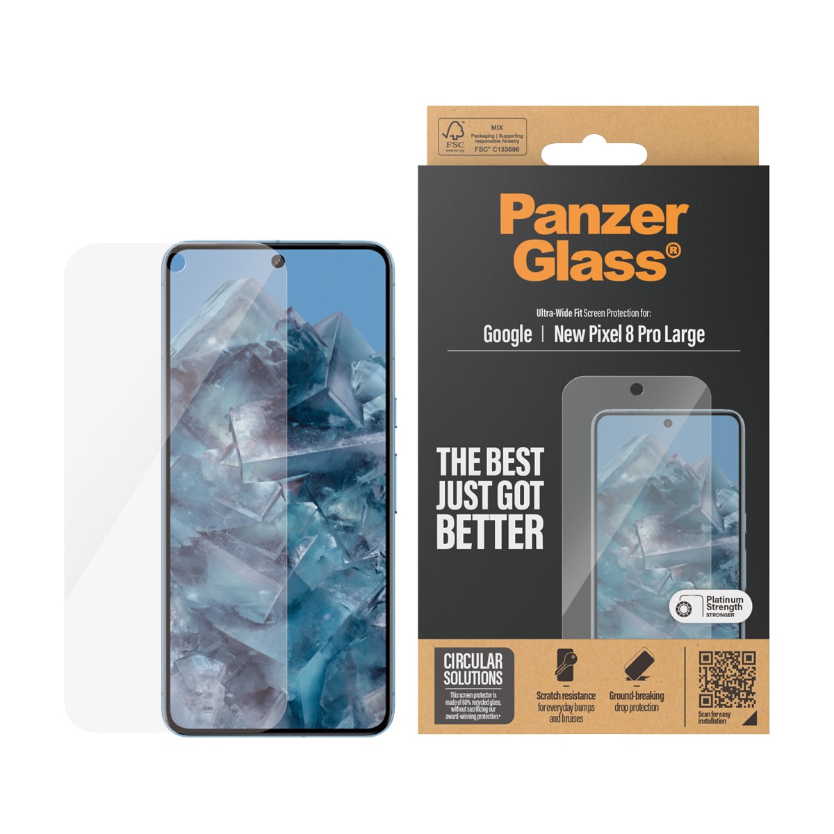 Google Pixel 9 Pro XL Skærmbeskytter i ridsefast hærdet glas - Ultra Wide Fit