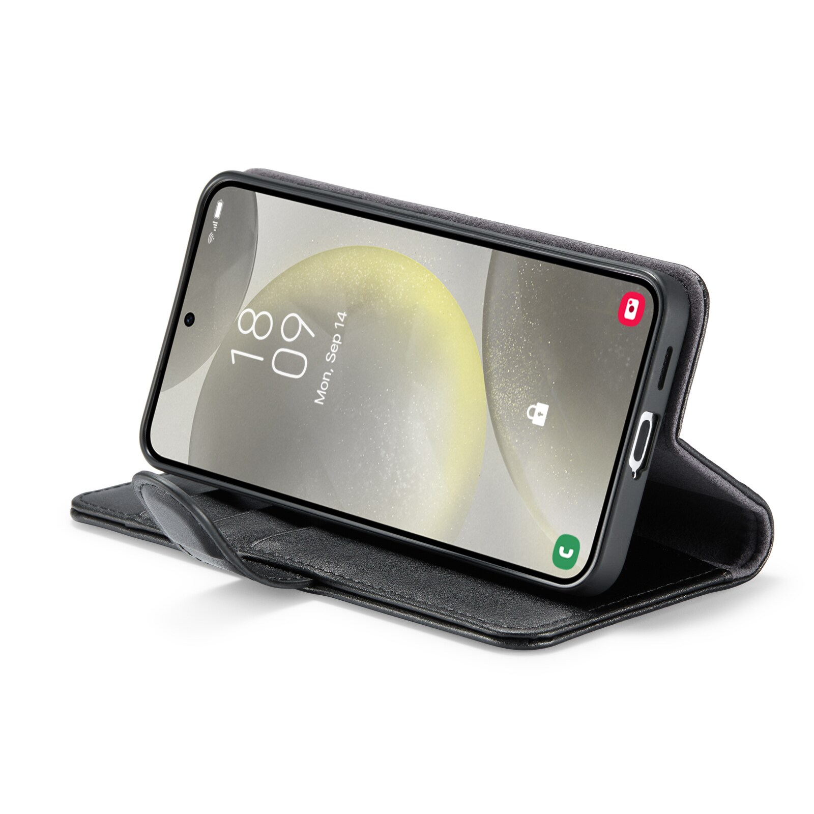 Samsung Galaxy S24 Plus Pungetui i ægte læder, Sort