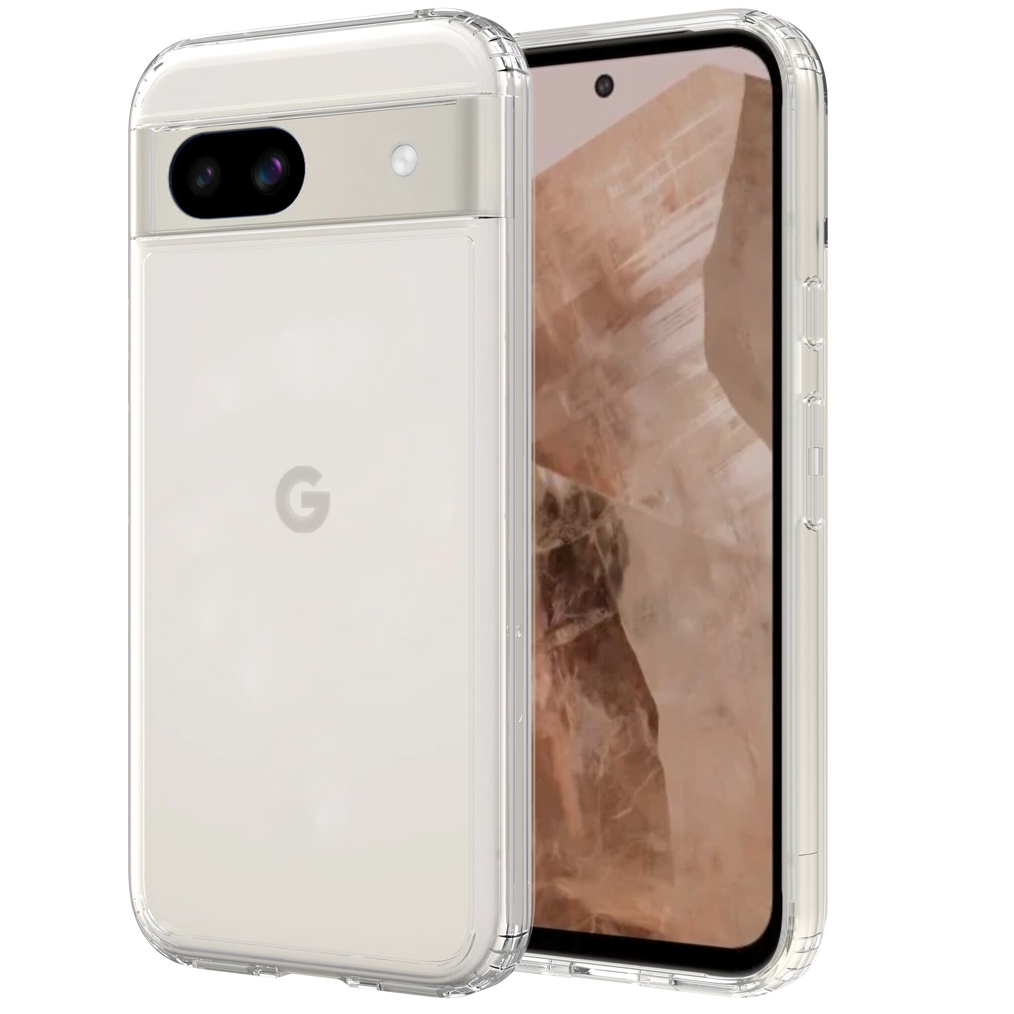 Google Pixel 8a Crystal Hybrid-cover, Gennemsigtig