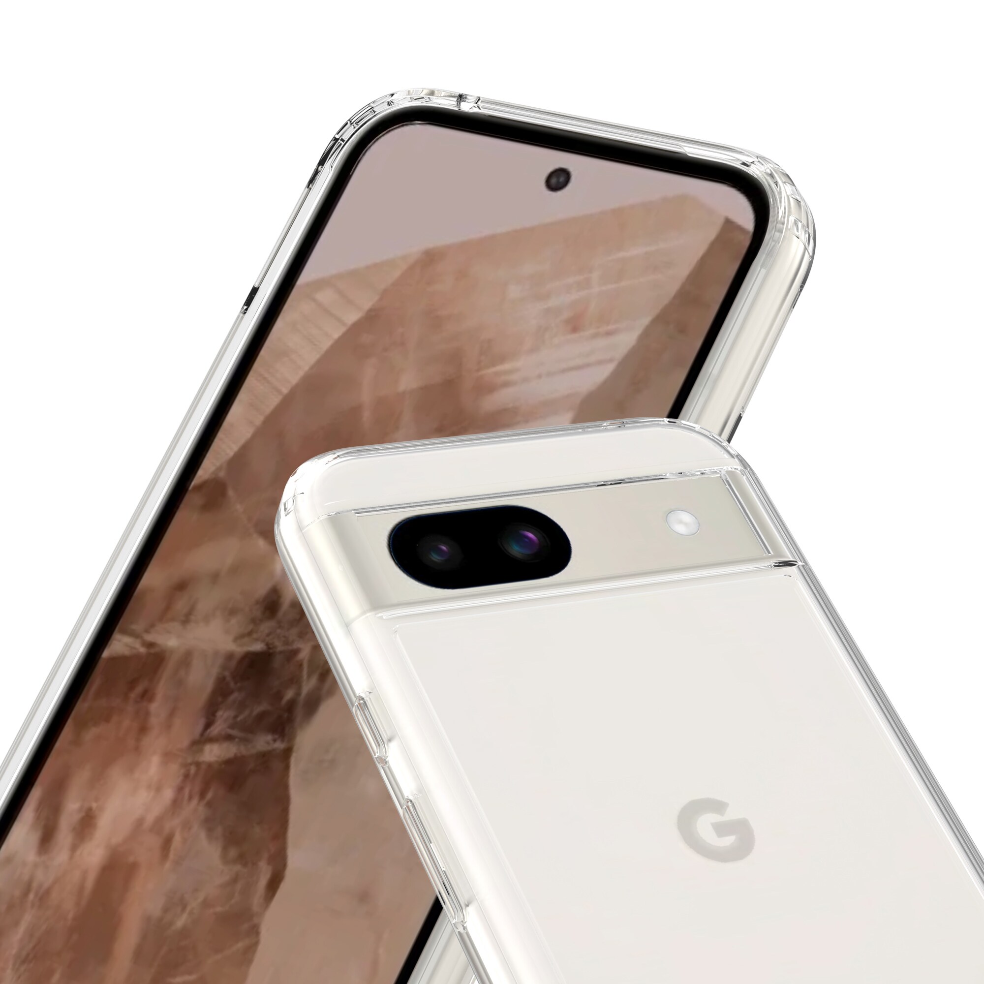 Google Pixel 8a Crystal Hybrid-cover, Gennemsigtig
