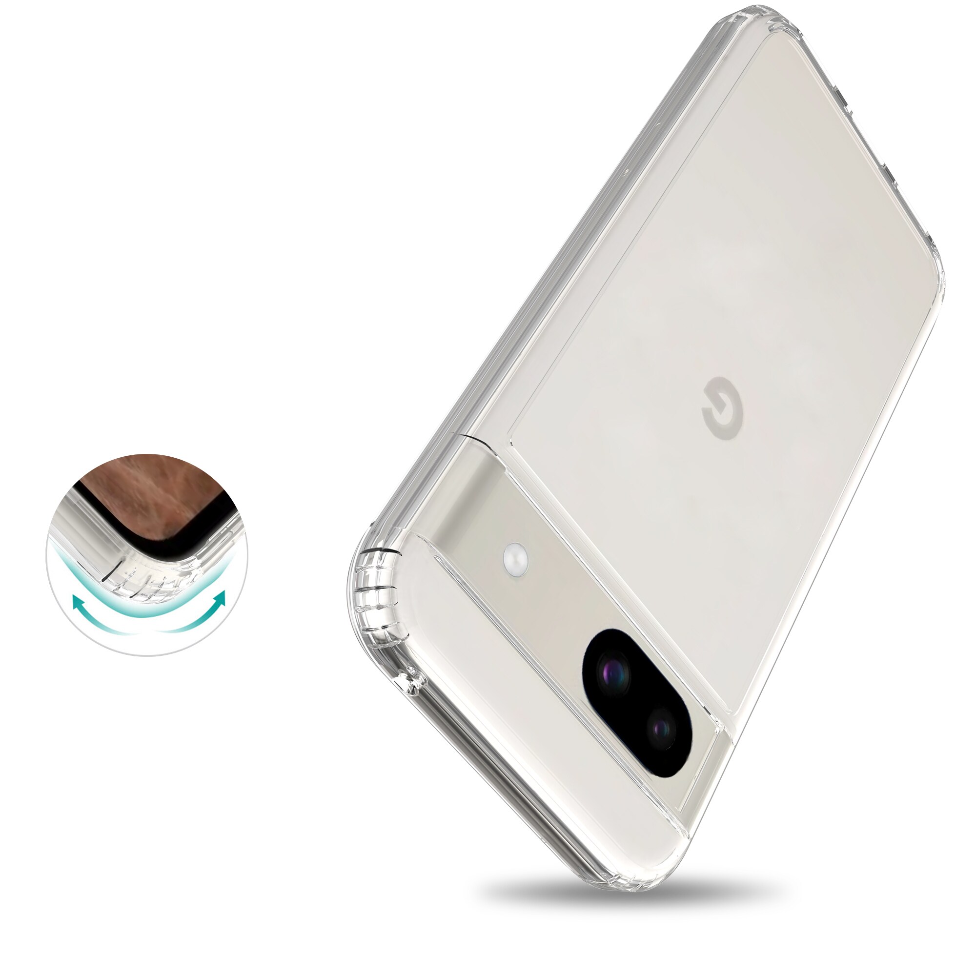 Google Pixel 8a Crystal Hybrid-cover, Gennemsigtig