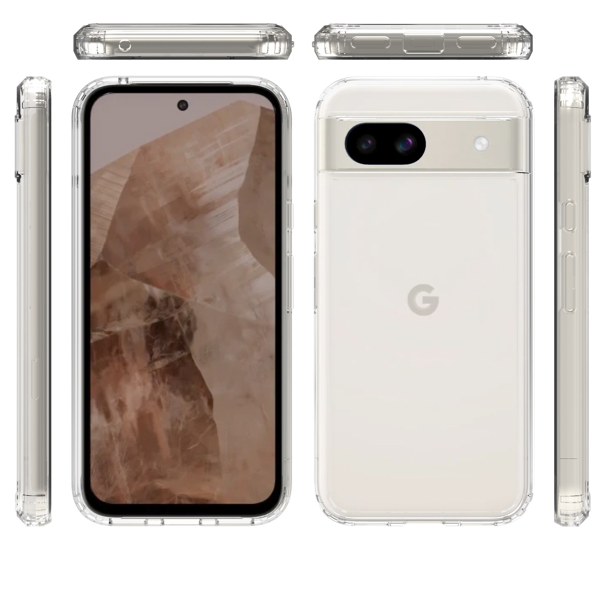 Google Pixel 8a Crystal Hybrid-cover, Gennemsigtig
