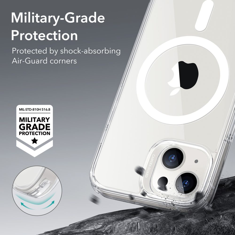 iPhone 14 Classic Hybridcover MagSafe, Gennemsigtig