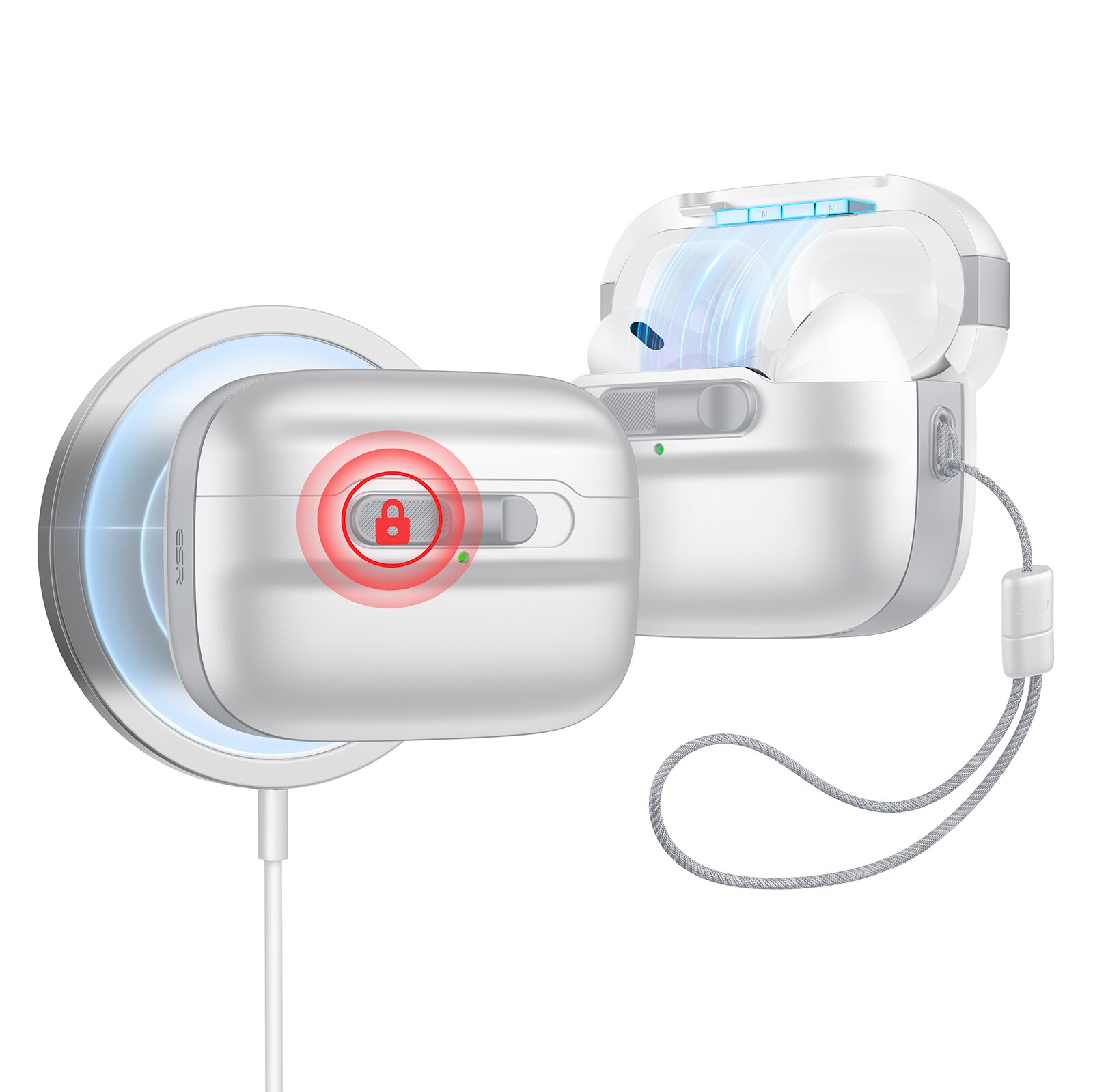 Apple AirPods Pro 2 Skal Pulse Lock MagSafe, vit