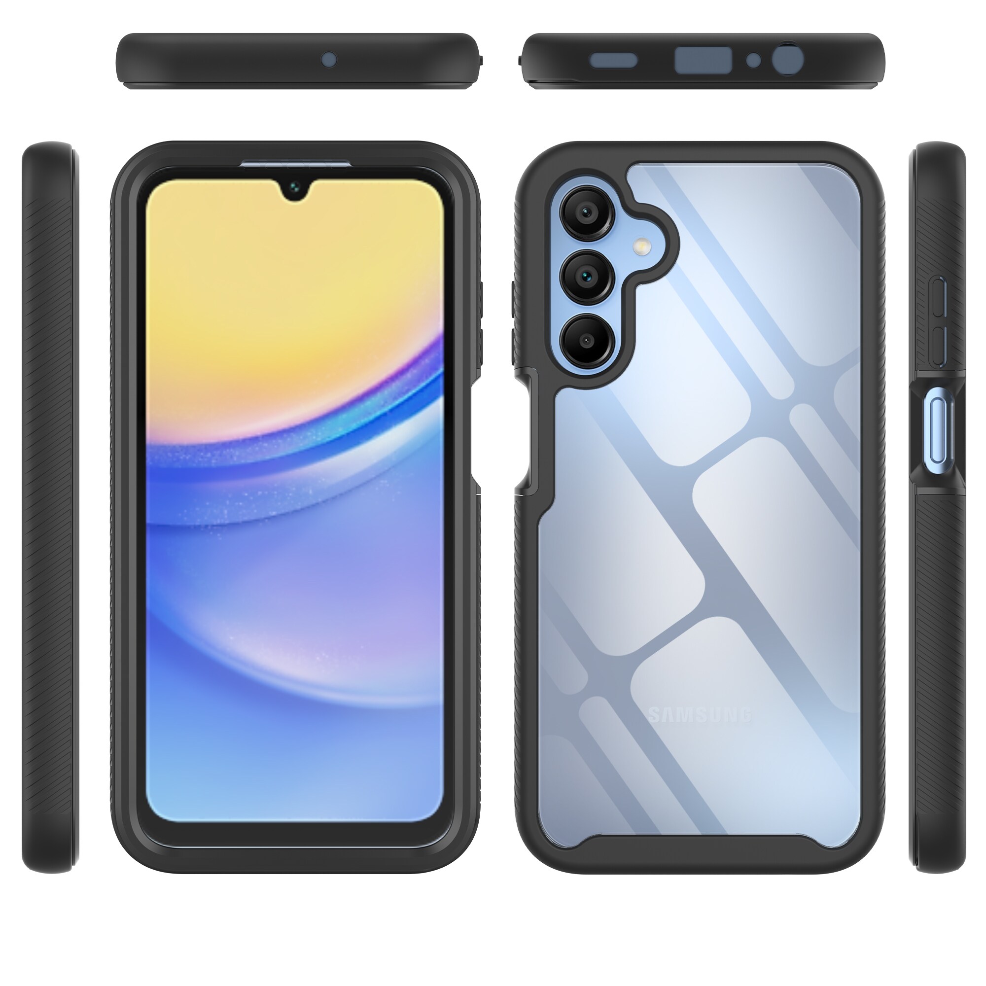 Samsung Galaxy A15 Mobilcover Full Protection, Sort