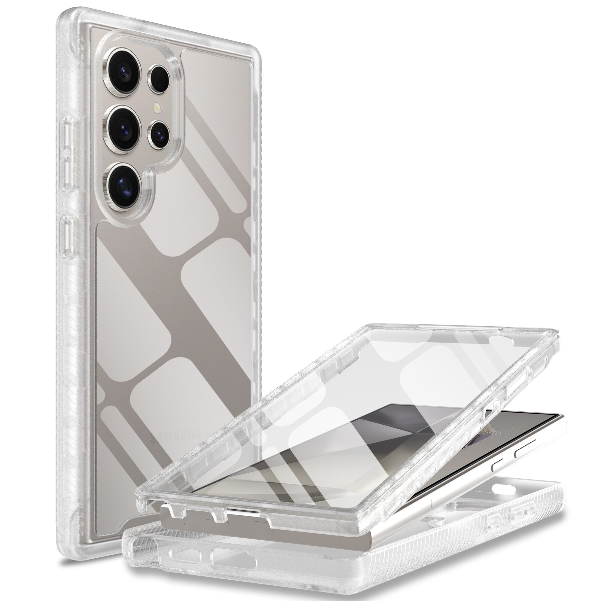 Samsung Galaxy S23 Ultra Mobilcover Full Protection, Gennemsigtig