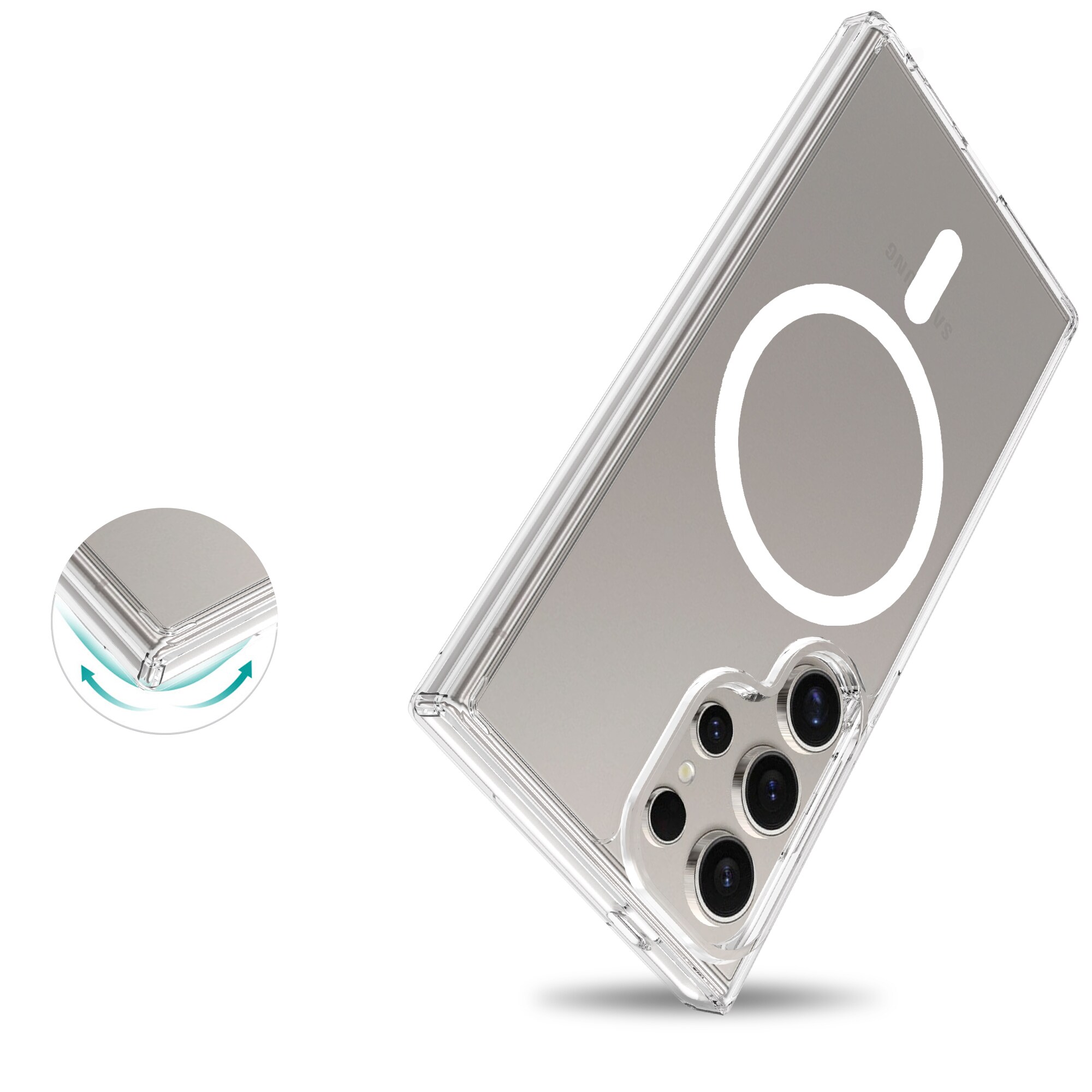 Samsung Galaxy S24 Ultra MagSafe Hybrid-cover, Gennemsigtig