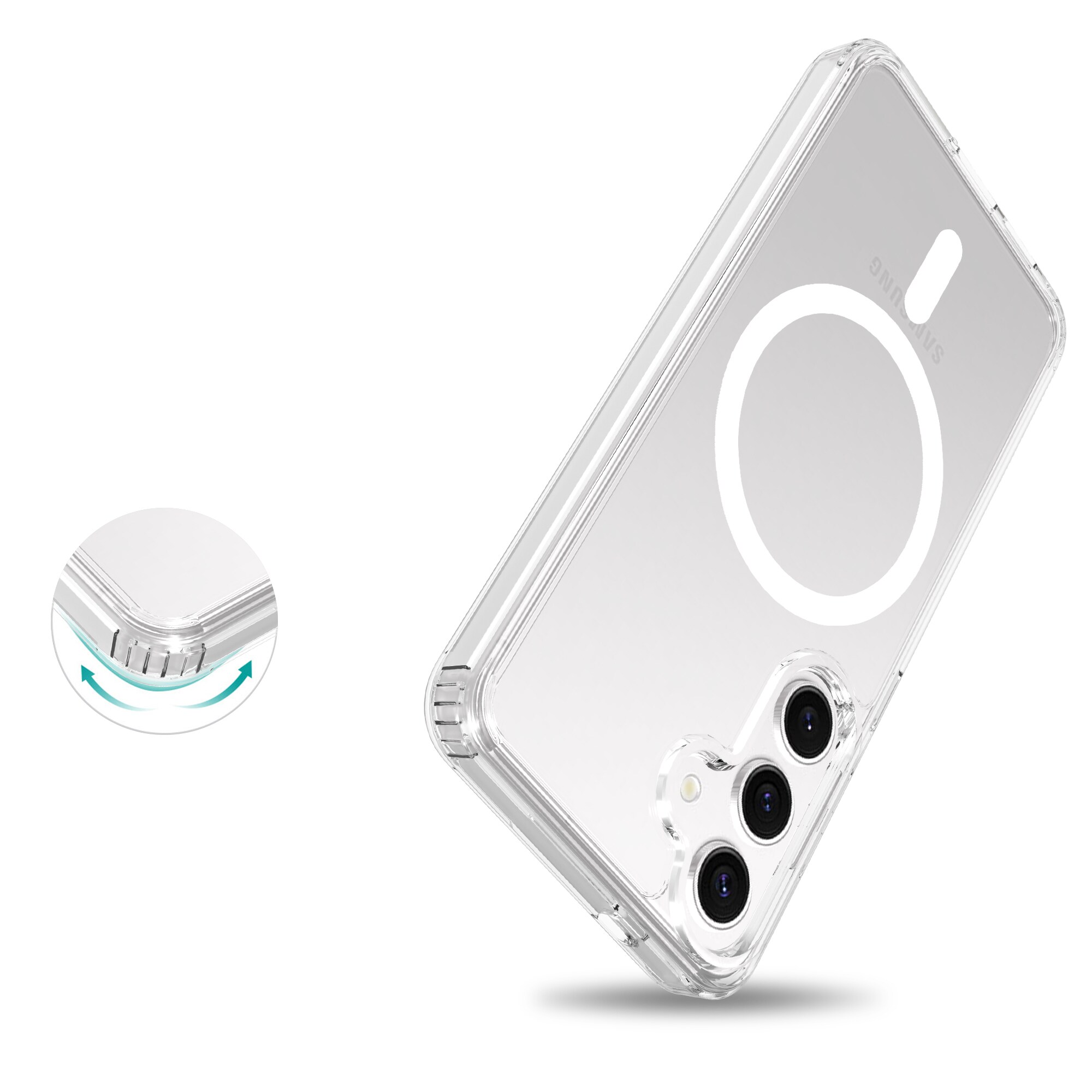 Samsung Galaxy S24 Plus MagSafe Hybrid-cover, Gennemsigtig
